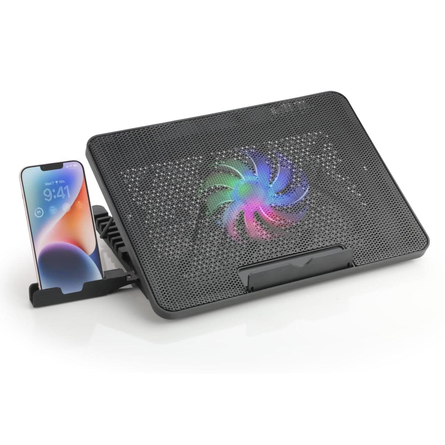 Laptop Cooler Cooling Pad With 2 Quiet Led Fans, Dual Usb Ports, Portable Ultra Slim Usb Powered 7 Heights Adjustable Laptop Stand For Gaming Laptop thumbnail 5