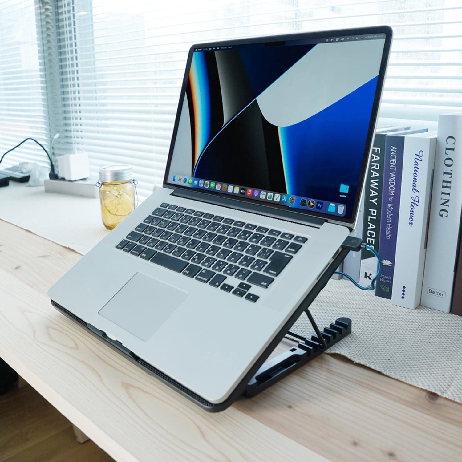 Laptop Cooler Cooling Pad With 2 Quiet Led Fans, Dual Usb Ports, Portable Ultra Slim Usb Powered 7 Heights Adjustable Laptop Stand For Gaming Laptop thumbnail 6