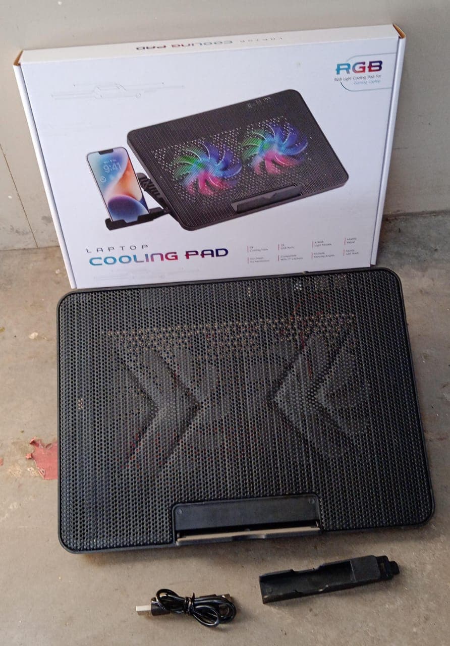 Laptop Cooler Cooling Pad With 2 Quiet Led Fans, Dual Usb Ports, Portable Ultra Slim Usb Powered 7 Heights Adjustable Laptop Stand For Gaming Laptop thumbnail 9