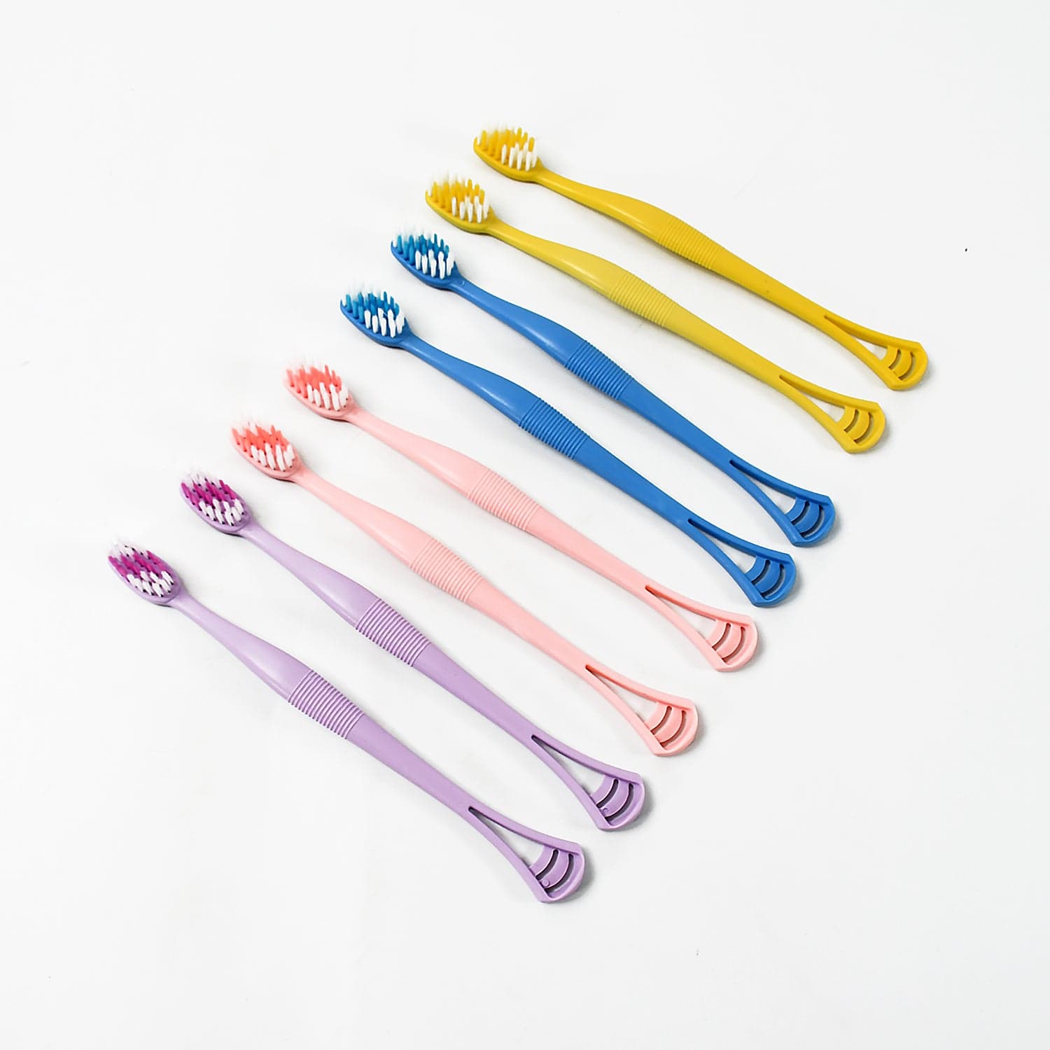 2-in-1 Tooth Brush with Tongue Scraper, Soft Bristle & Long Handle (8Pcs) Soft Toothbrush thumbnail 5