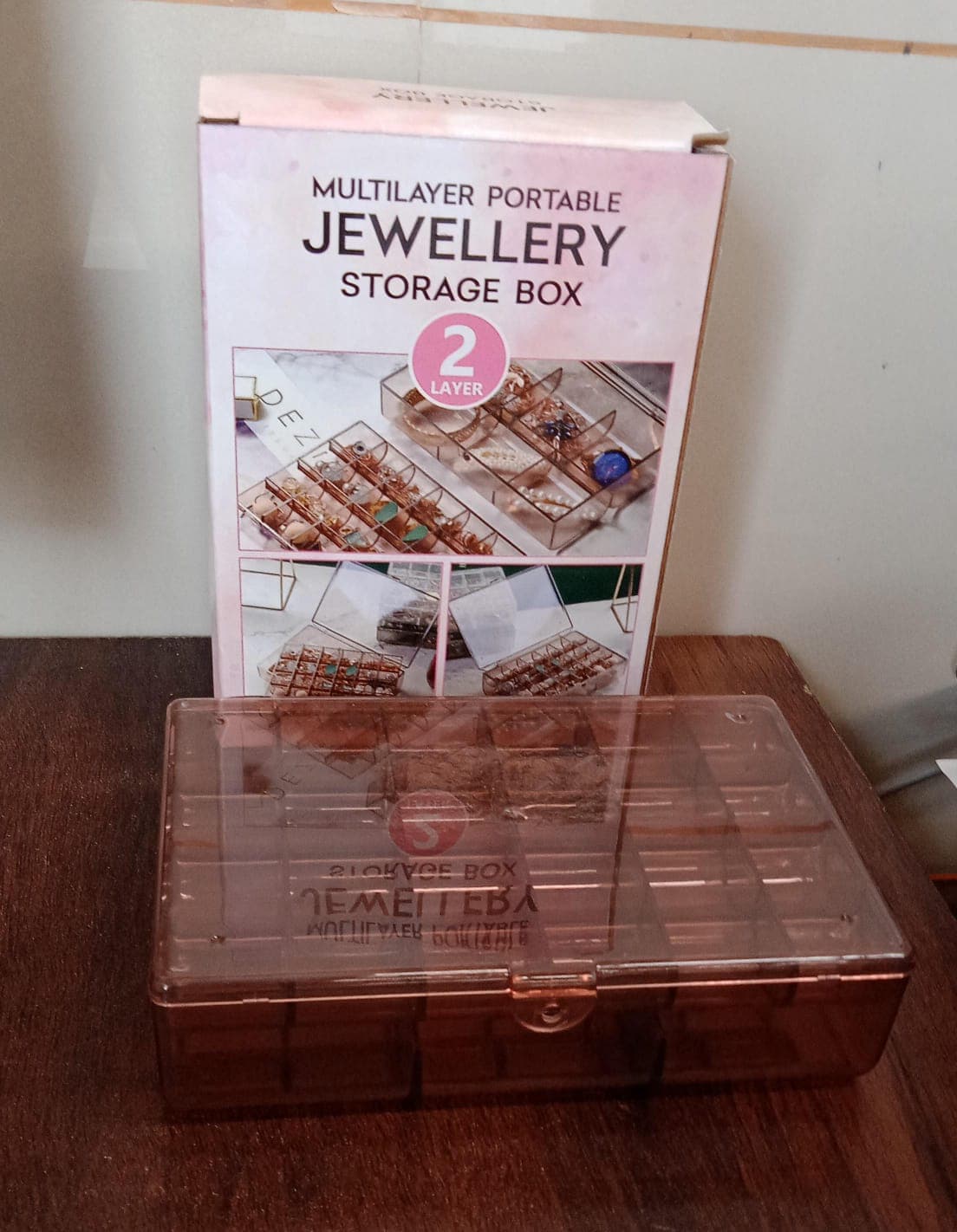 2 Layer Acrylic Jewelry Storage Box Dustproof Earring Box thumbnail 8