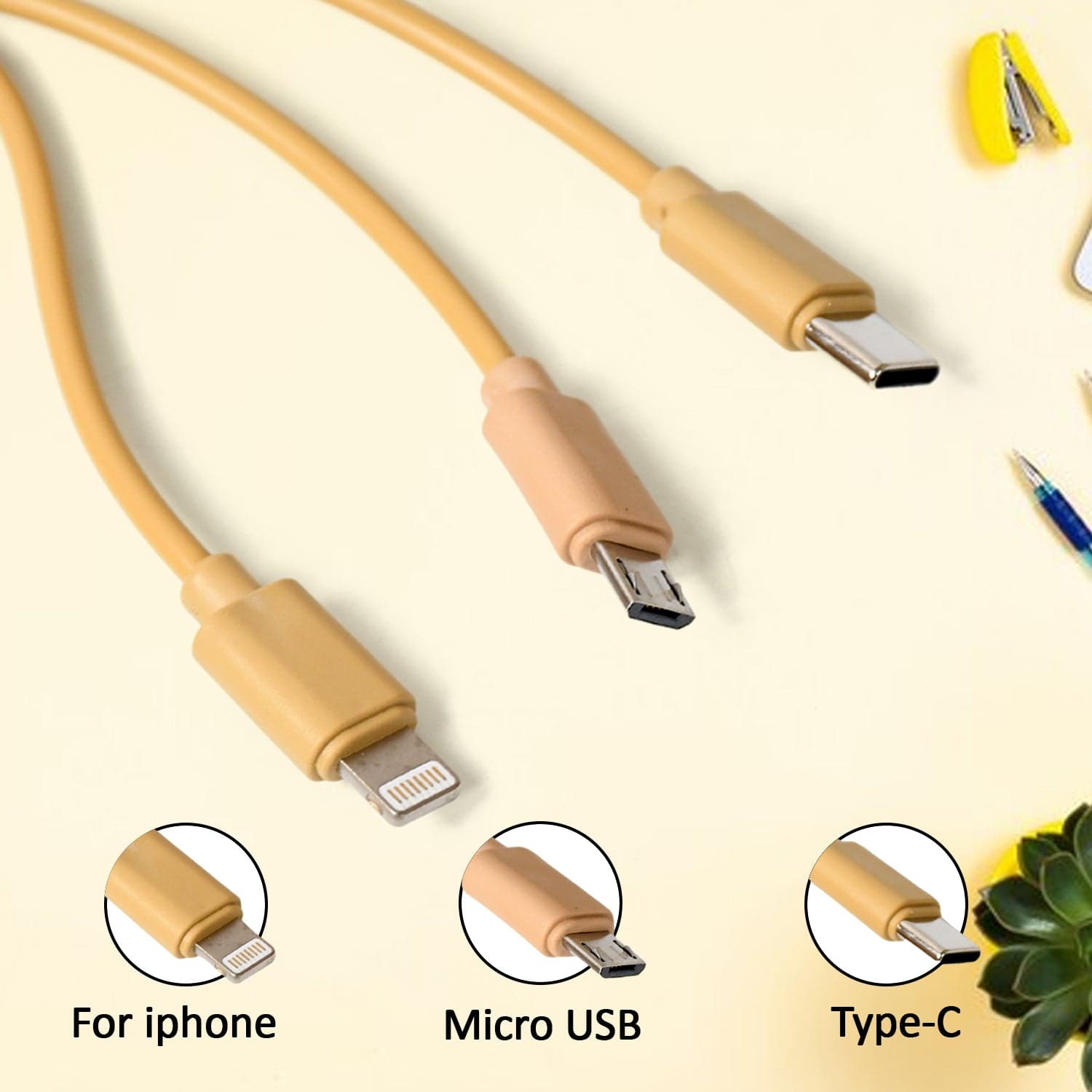 Retractable 3-in-1 Charger Cable for Phones & Android (1 Pc, Multi-USB) thumbnail 4