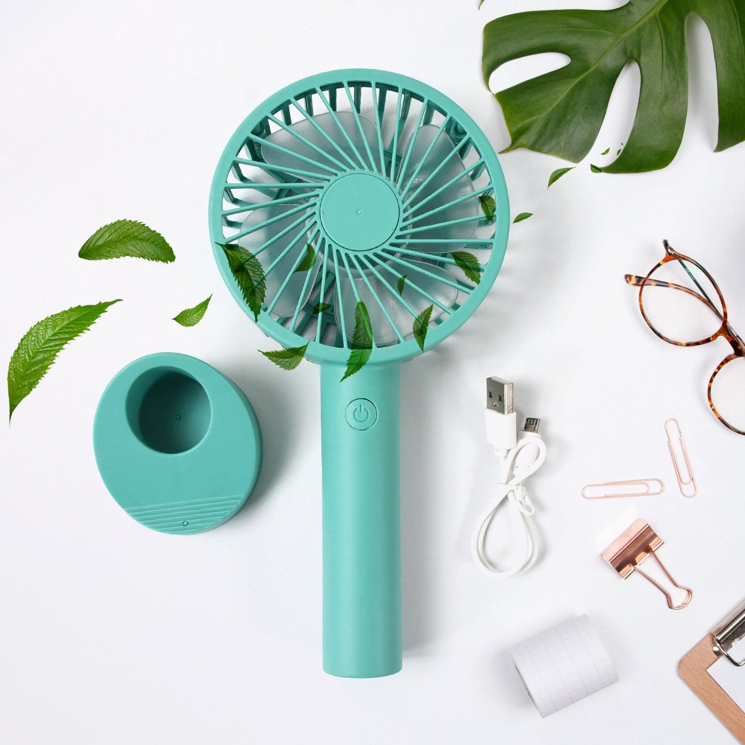 Portable Handheld Fan With 3 Speeds Battery Operated Fan Rechargeable Multi Colors As Base Phone Holder Fan (Battery Included) thumbnail 4