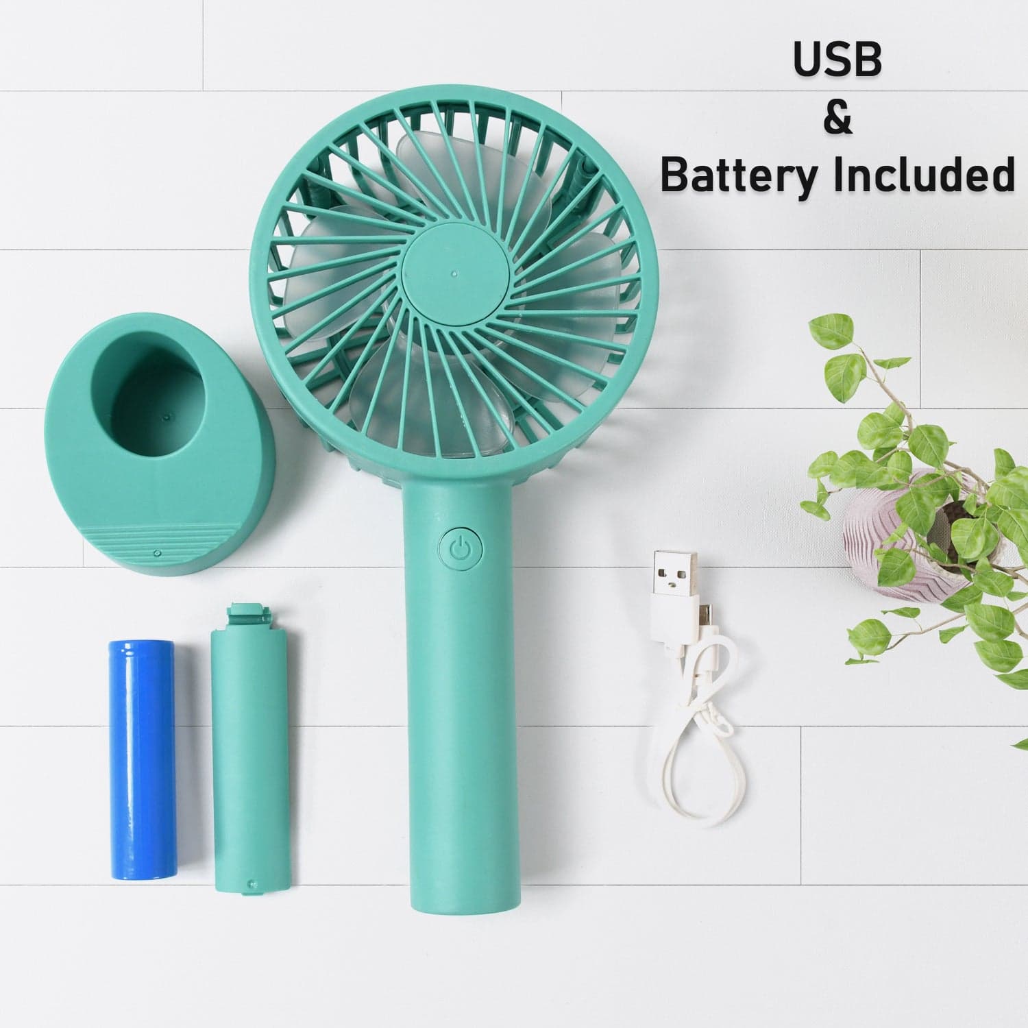 Portable Handheld Fan With 3 Speeds Battery Operated Fan Rechargeable Multi Colors As Base Phone Holder Fan (Battery Included) thumbnail 8