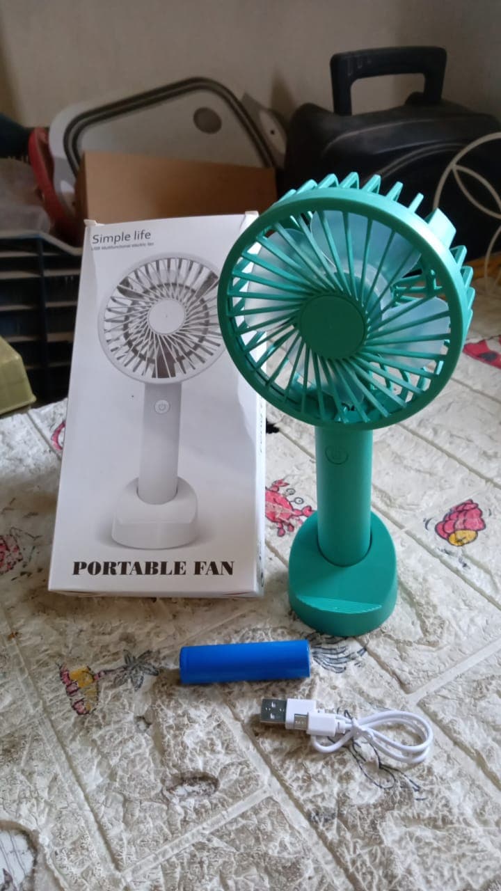 Portable Handheld Fan With 3 Speeds Battery Operated Fan Rechargeable Multi Colors As Base Phone Holder Fan (Battery Included) thumbnail 9
