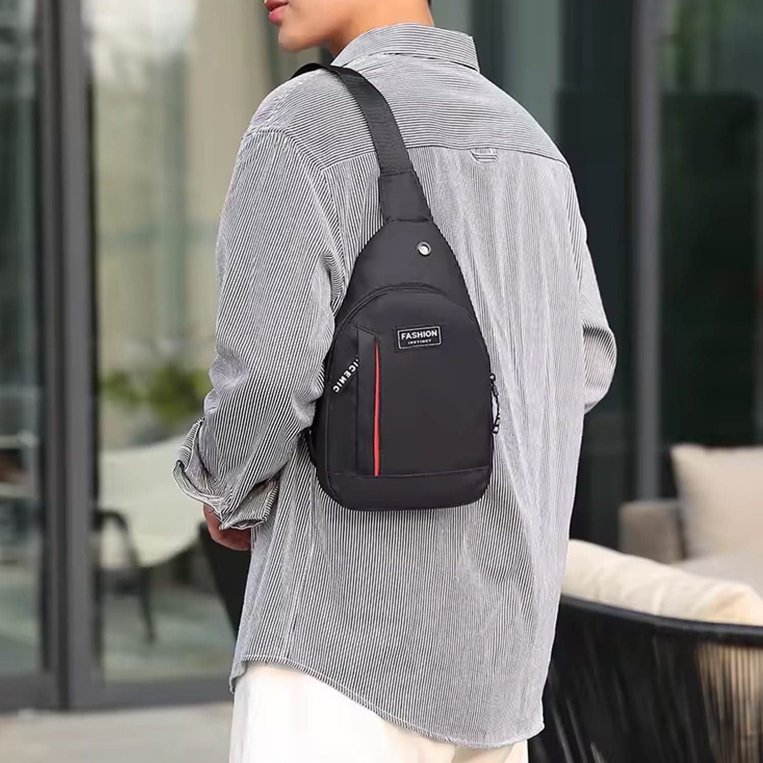 Waterproof Anti-Theft Crossbody Fanny Pack of (1 Pc, Black & Grey) thumbnail 1