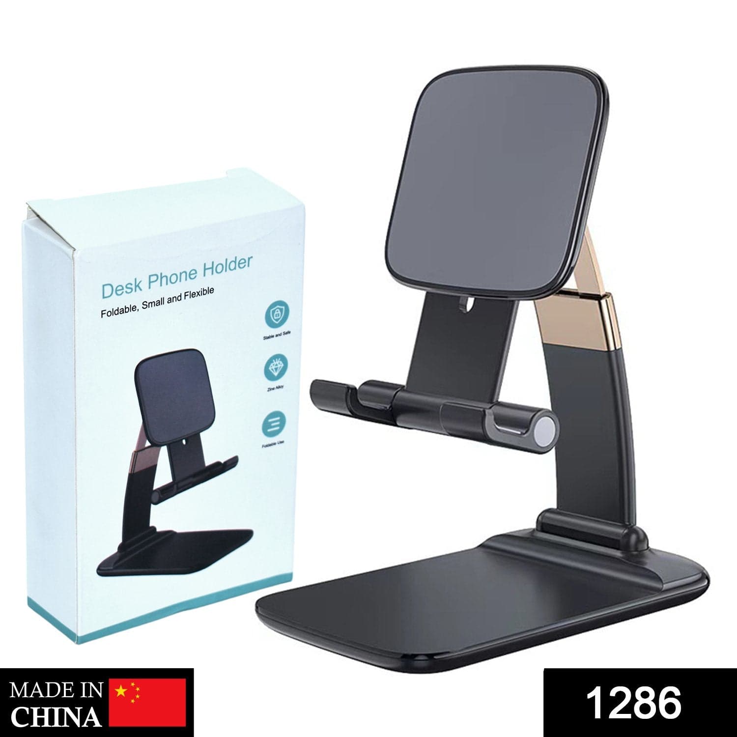 Phone Holder for Table, Foldable Universal Mobile Stand for Desk thumbnail 3