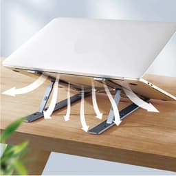 Metal Portable Laptop Stand of 6-Angle Adjustable Riser for Laptops, Phones & Tablets