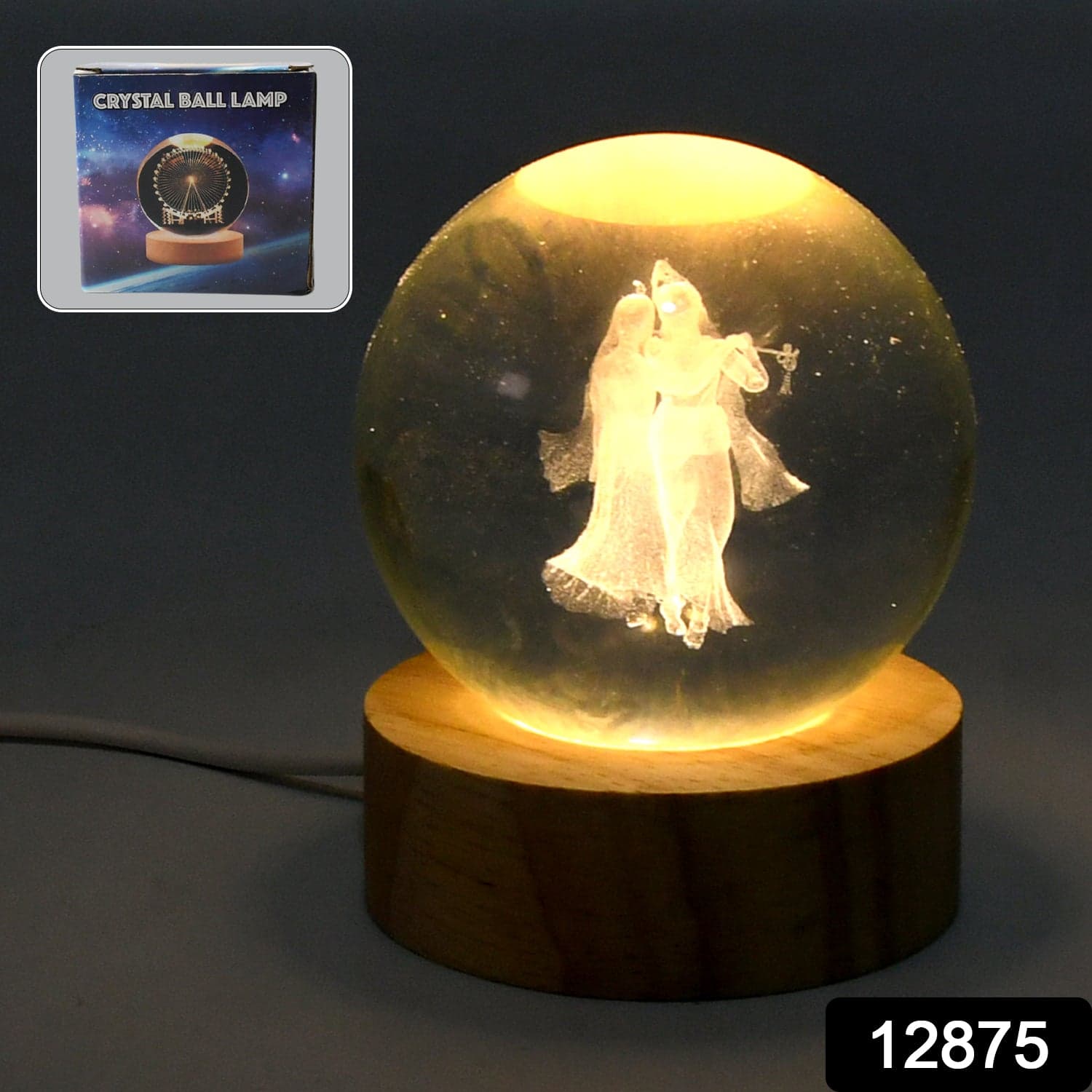 3D Crystal Ball lamps for Bedroom 3D Lamps for Home Decoration (1 Pc) thumbnail 2