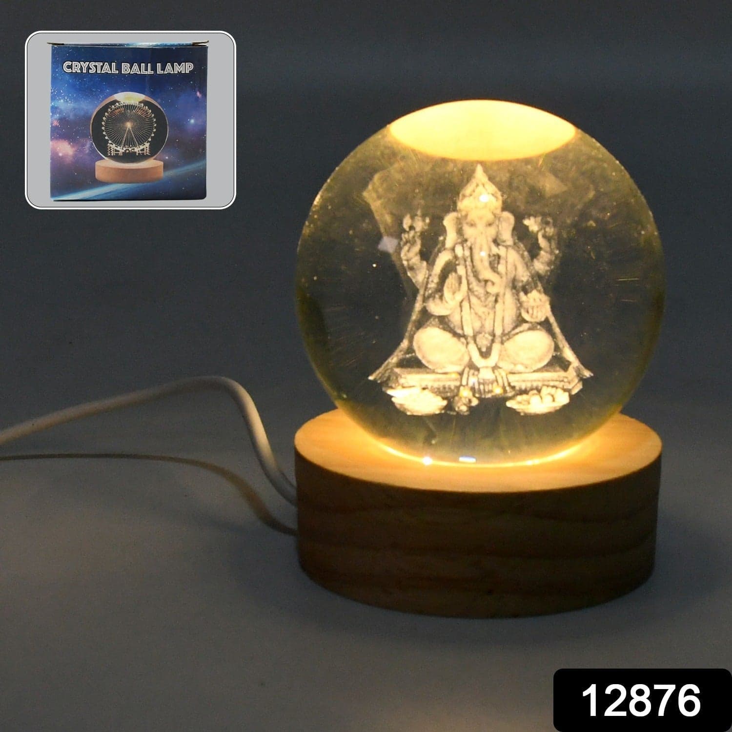 3D Crystal Ball Night Light Gifts for Women Gifts for Men thumbnail 2