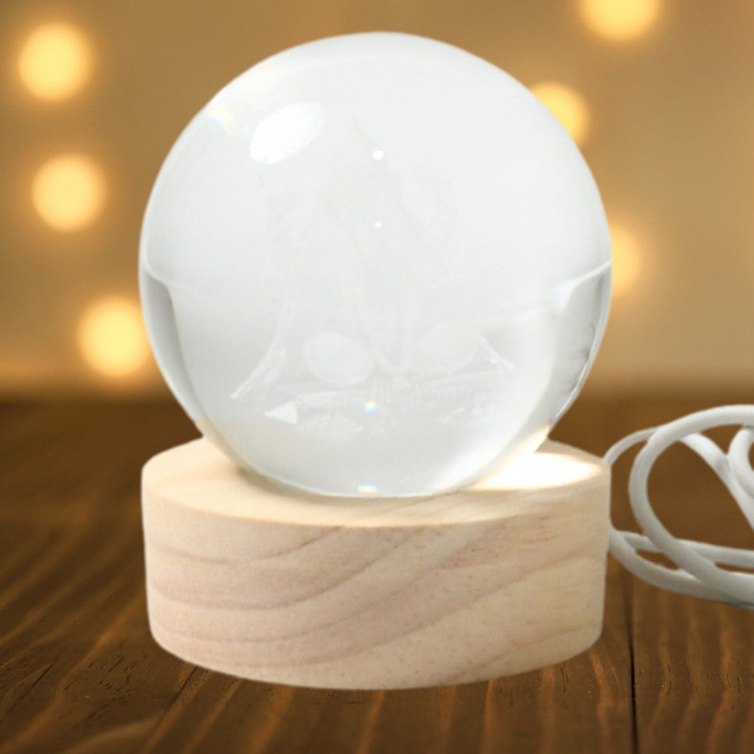 3D Crystal Ball Night Light Gifts for Women Gifts for Men thumbnail 4