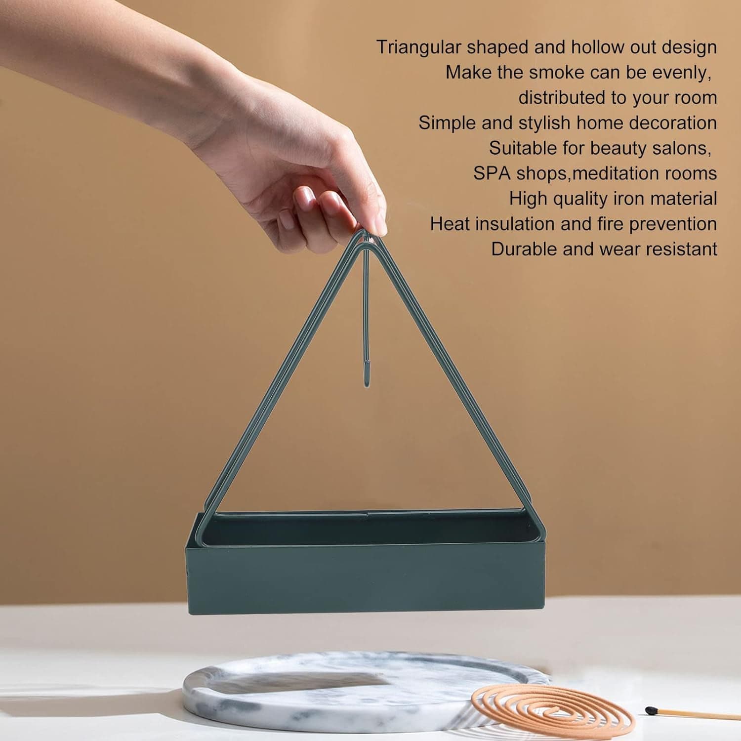 Triangular Iron Mosquito Coil Holder of Stylish Outdoor Incense Holder thumbnail 7