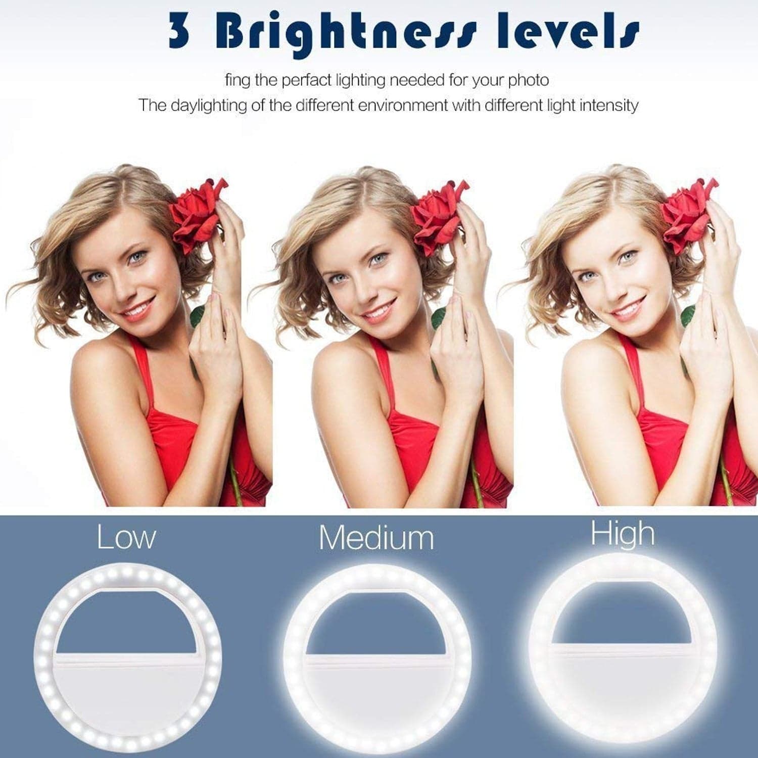 Phone Selfie Ring Light of Battery Operated Clip-On Light for Smartphone Photography (Battery Not Included) thumbnail 8