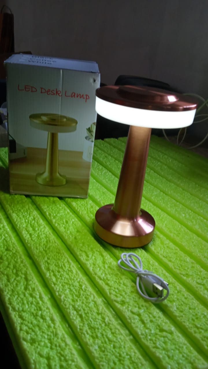 Touch Led Metal Desk Lamp Of Usb Rechargeable, 3 Colors/Brightness Levels, Dimmable Eye Protection (1 Pc) thumbnail 8