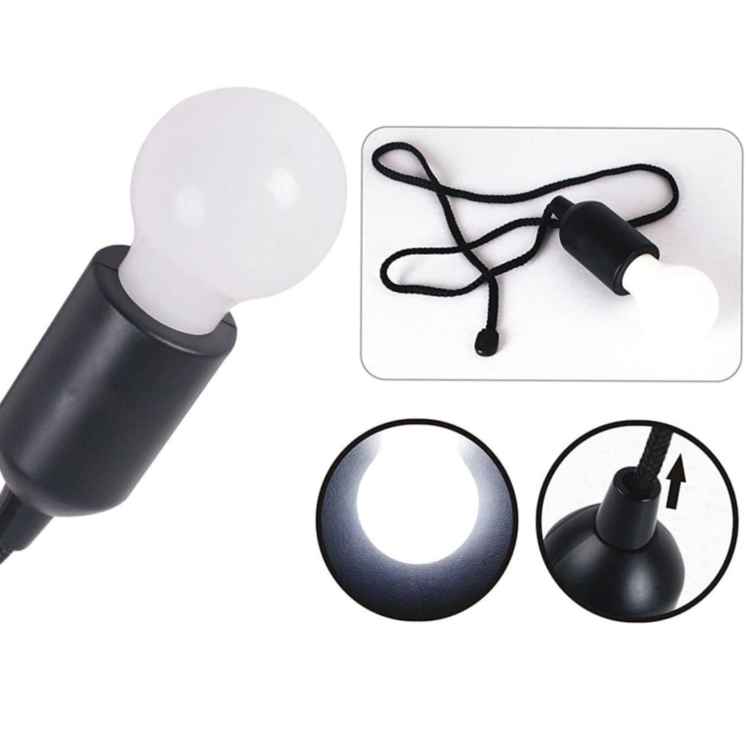 LED Pull Cord Light of Hanging Black LED Bulb (1 Pc) thumbnail 7