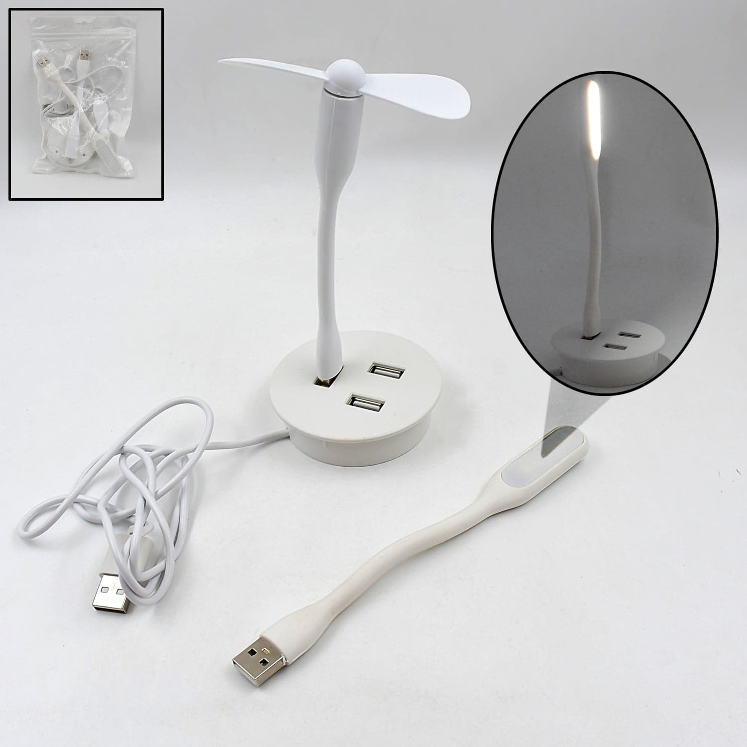 Portable Mini USB Fan, USB Ligh & USB 3 HUB / Port Combo thumbnail 1