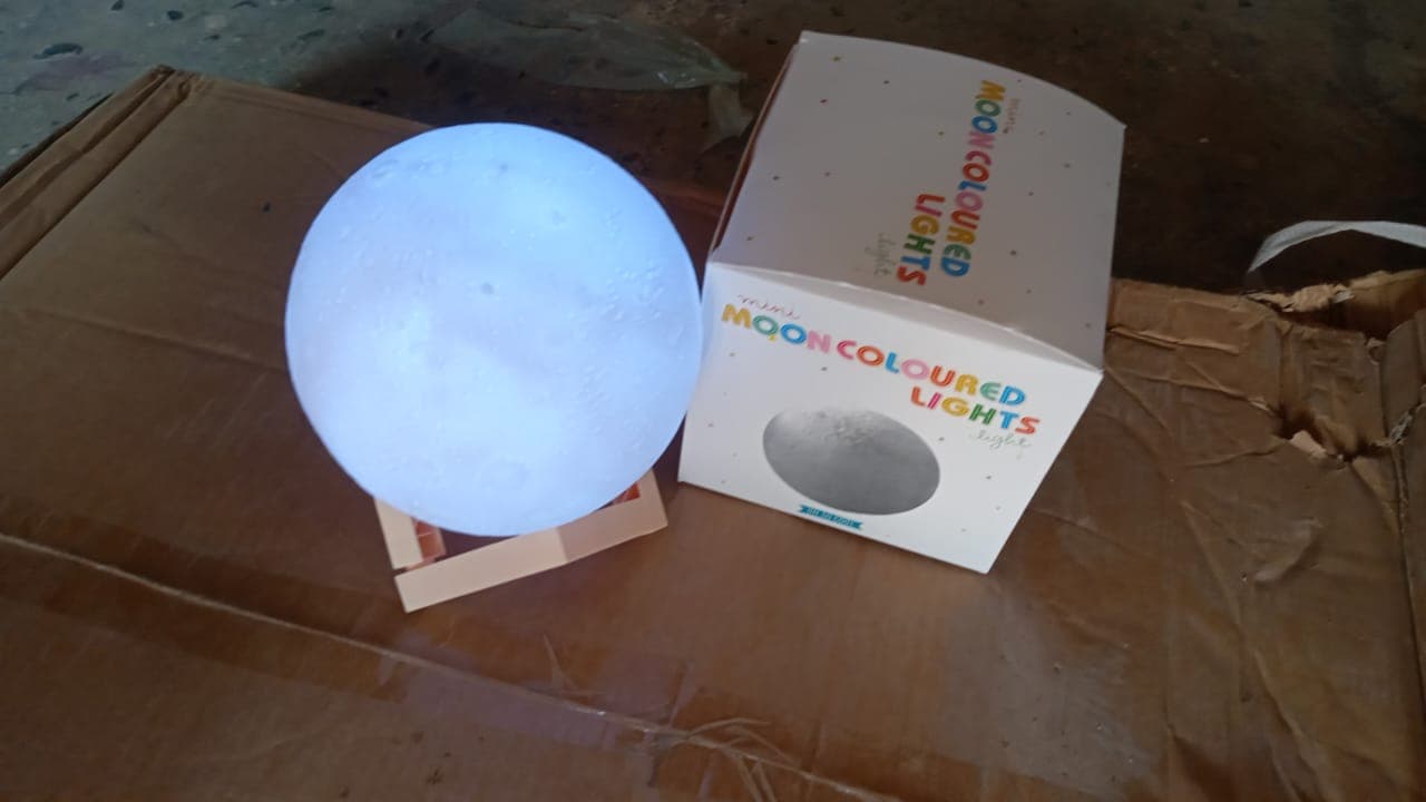 Moon Night Lamp with Plastic Stand Night Lamp for Bedroom (19 x14 Cm / 1 Pc) thumbnail 9
