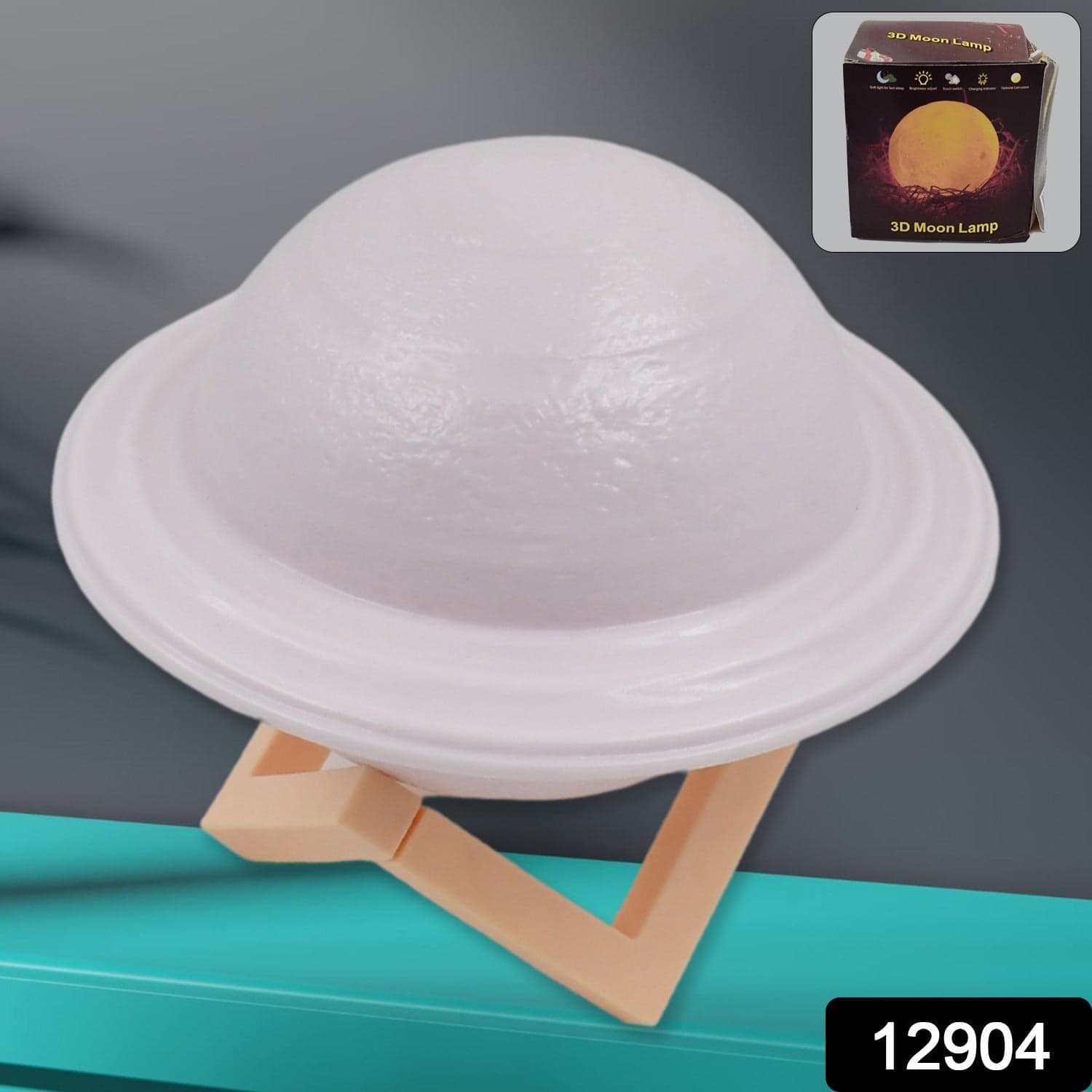 3D Saturn Lamp Home Decoration Bedside Night Light With Base (1 pc / Multicolor) thumbnail 2