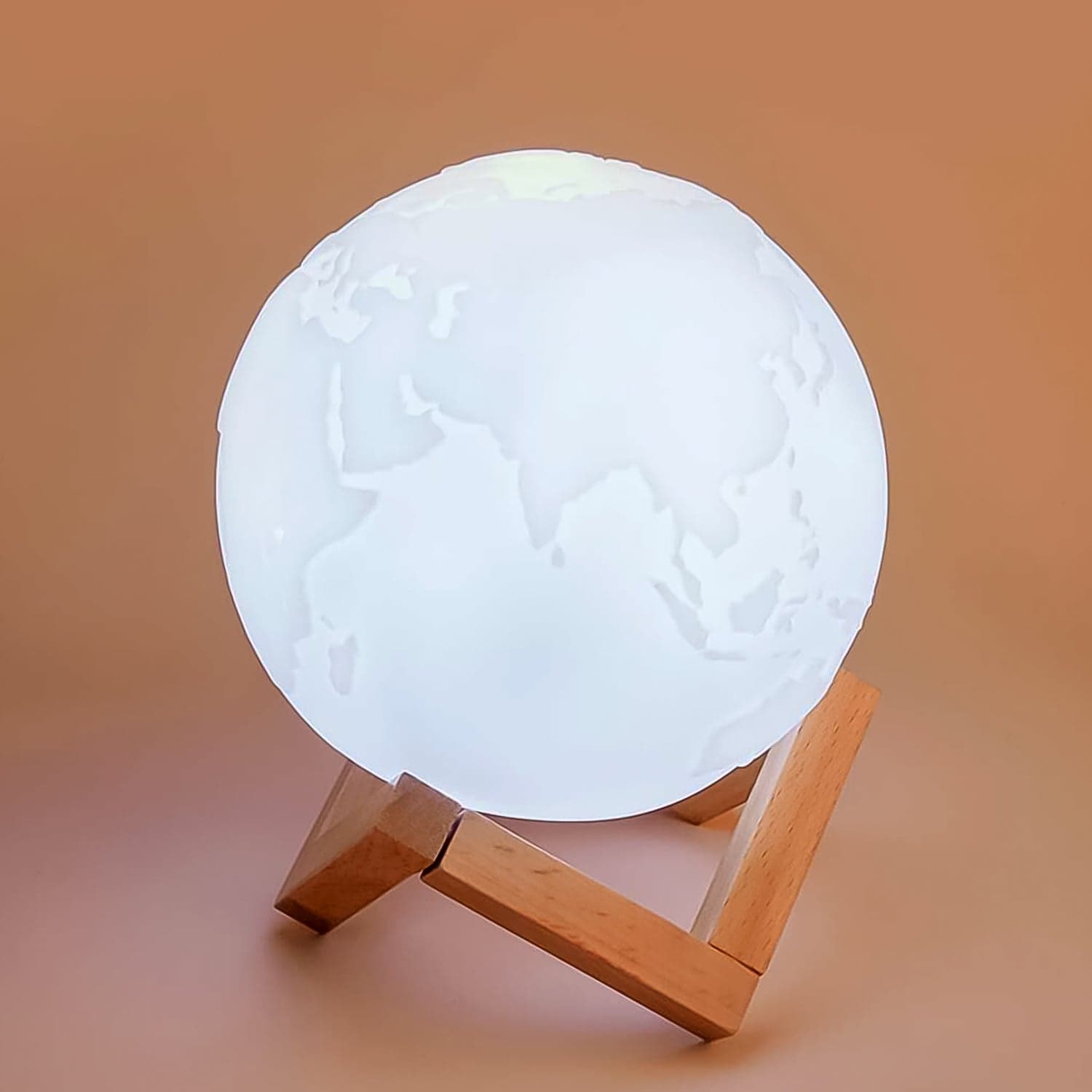 3D Moon Night Lamp with Stand (Color Box / White & Yellow Light / 1 Pc) thumbnail 4