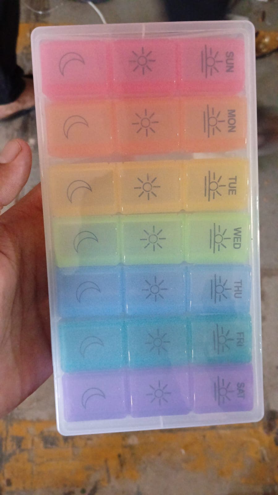 Pill Box 7 Day Weekly Medicine Organizer Daily Planner Easy To Use Bpa Free (21 Grid) thumbnail 7