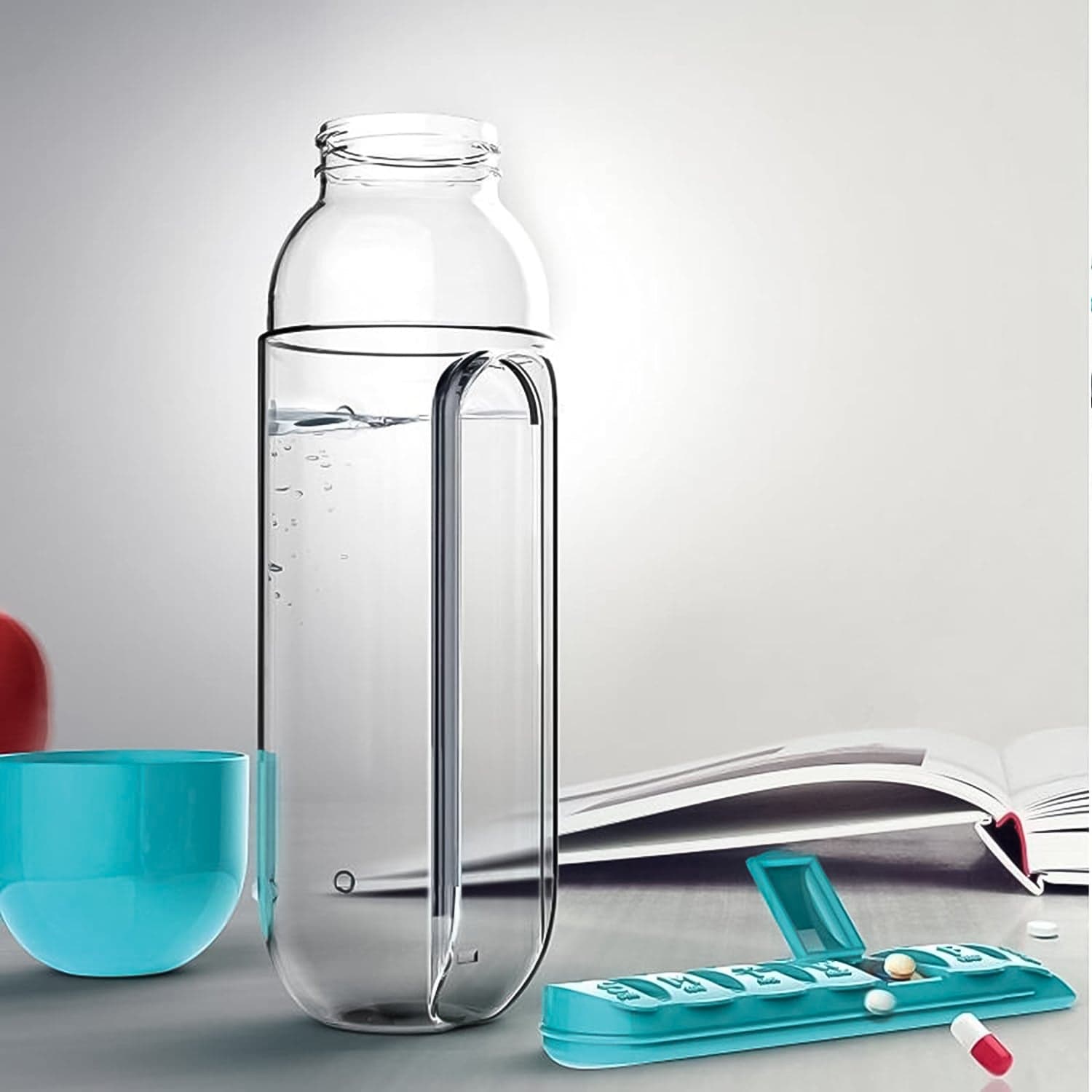 Multi-Use Pill & Water Bottle for Travel (600 Ml, Mix Color) thumbnail 8