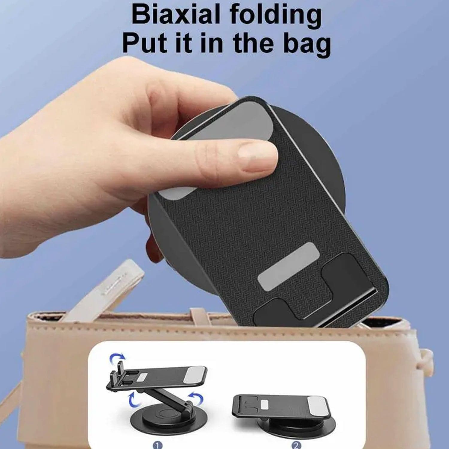 Rotating Foldable Mobile Stand of Height & Angle Adjustable Phone Holder for Desk (1 Pc) thumbnail 6