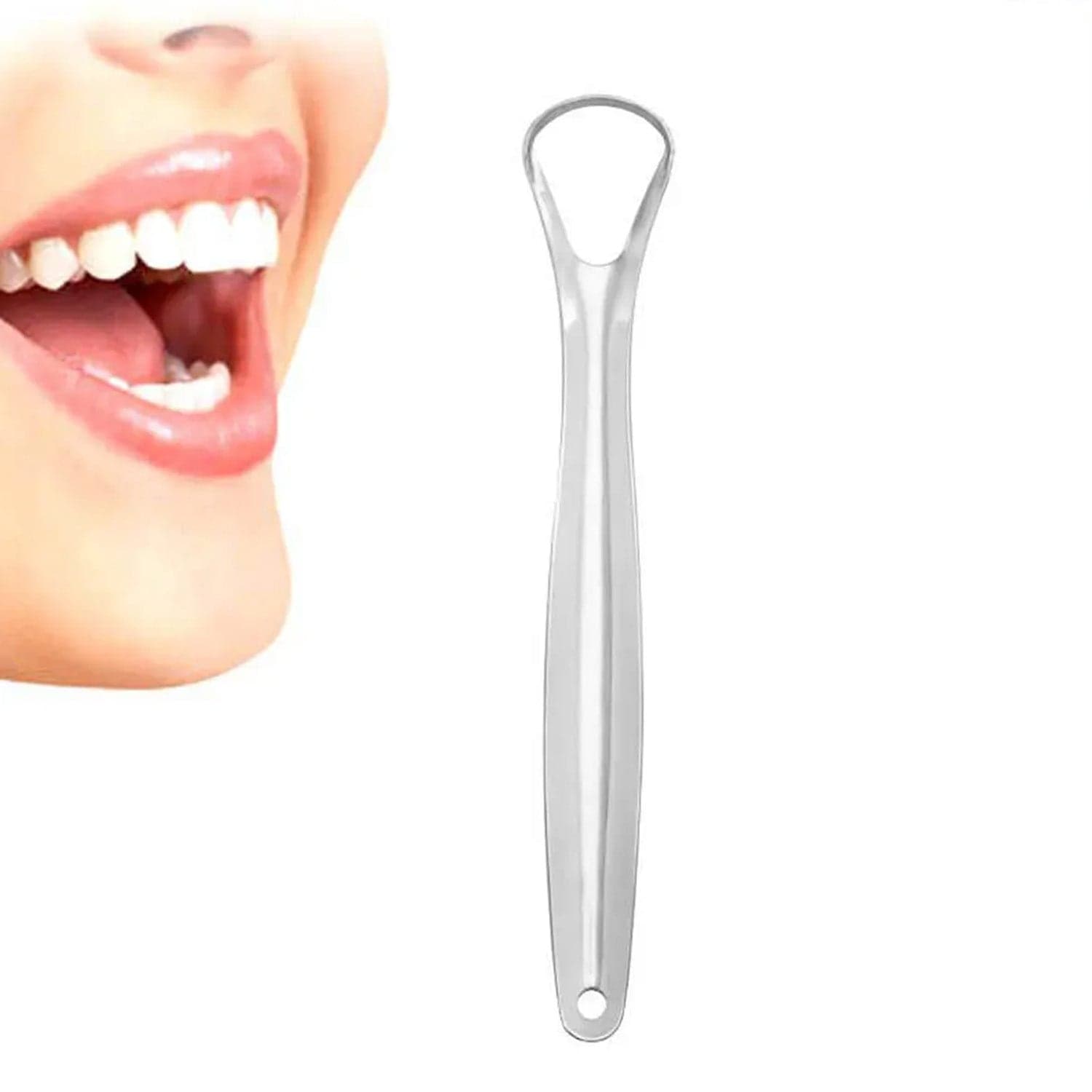 Stainless Steel Tongue Scraper for Bad Breath & Oral Hygiene, Metal Case Included (1 Pc) thumbnail 3