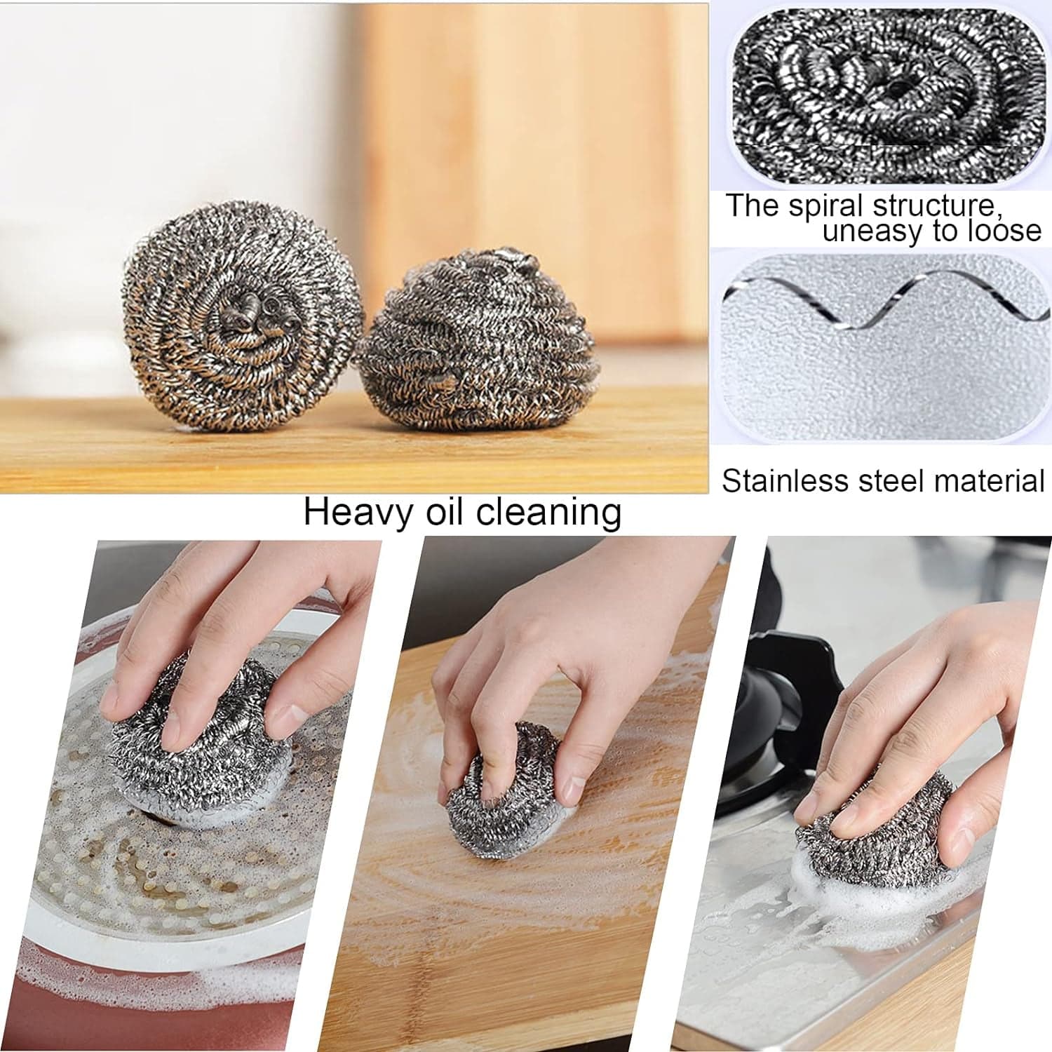 Microfiber Kitchen Cleaning Set - 6-Piece Sponge & Scouring Pad Collection thumbnail 6