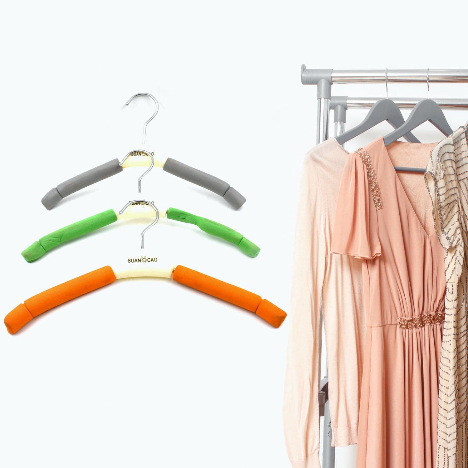 Solid Sponge Hanger Non-Slip Hanger (1 Pc / Mix Color / B Grade) thumbnail 3