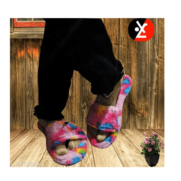 LifeO Summer & Winter Woolen Fur Slipper for Woman thumbnail 1