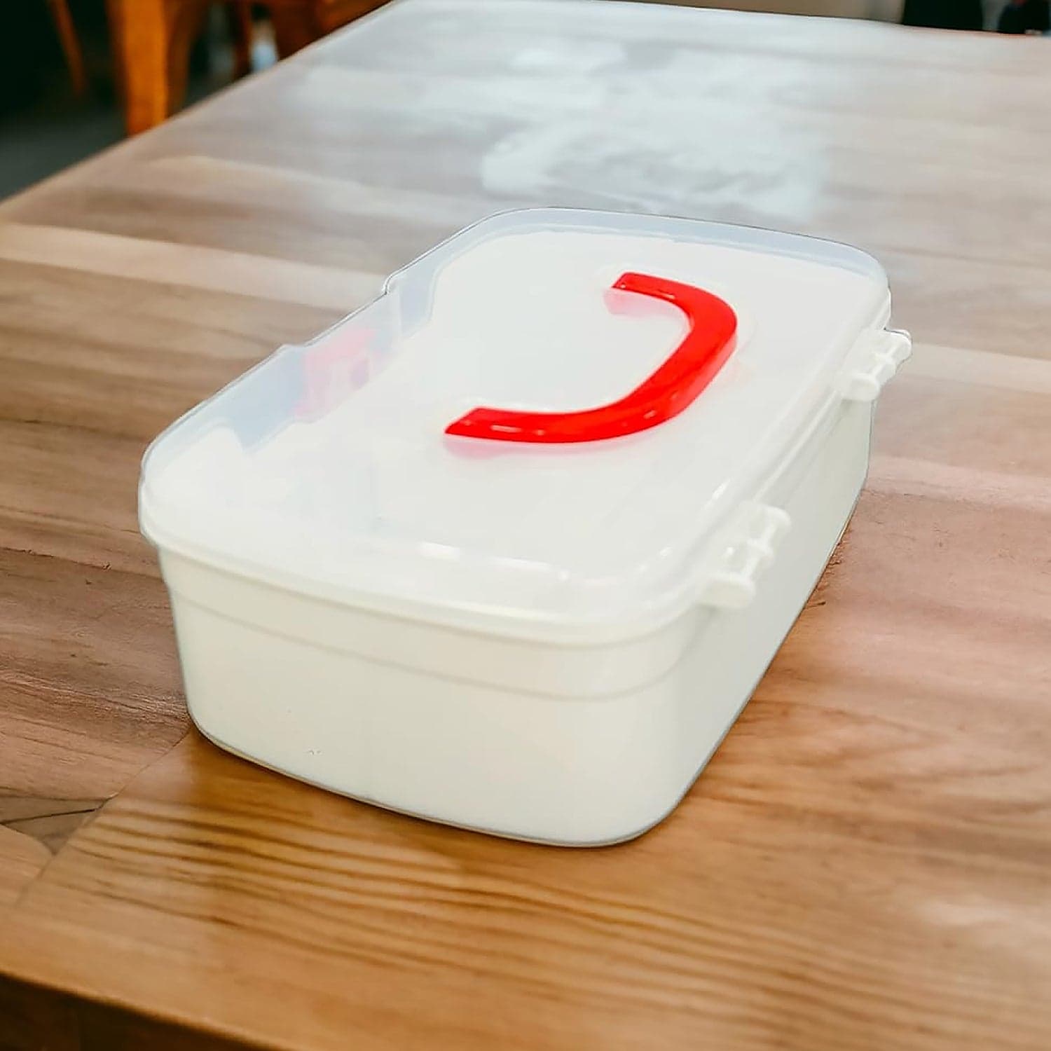 3-Compartment First Aid Box - Portable Medicine Storage with Detachable Tray & Transparent Lid thumbnail 6