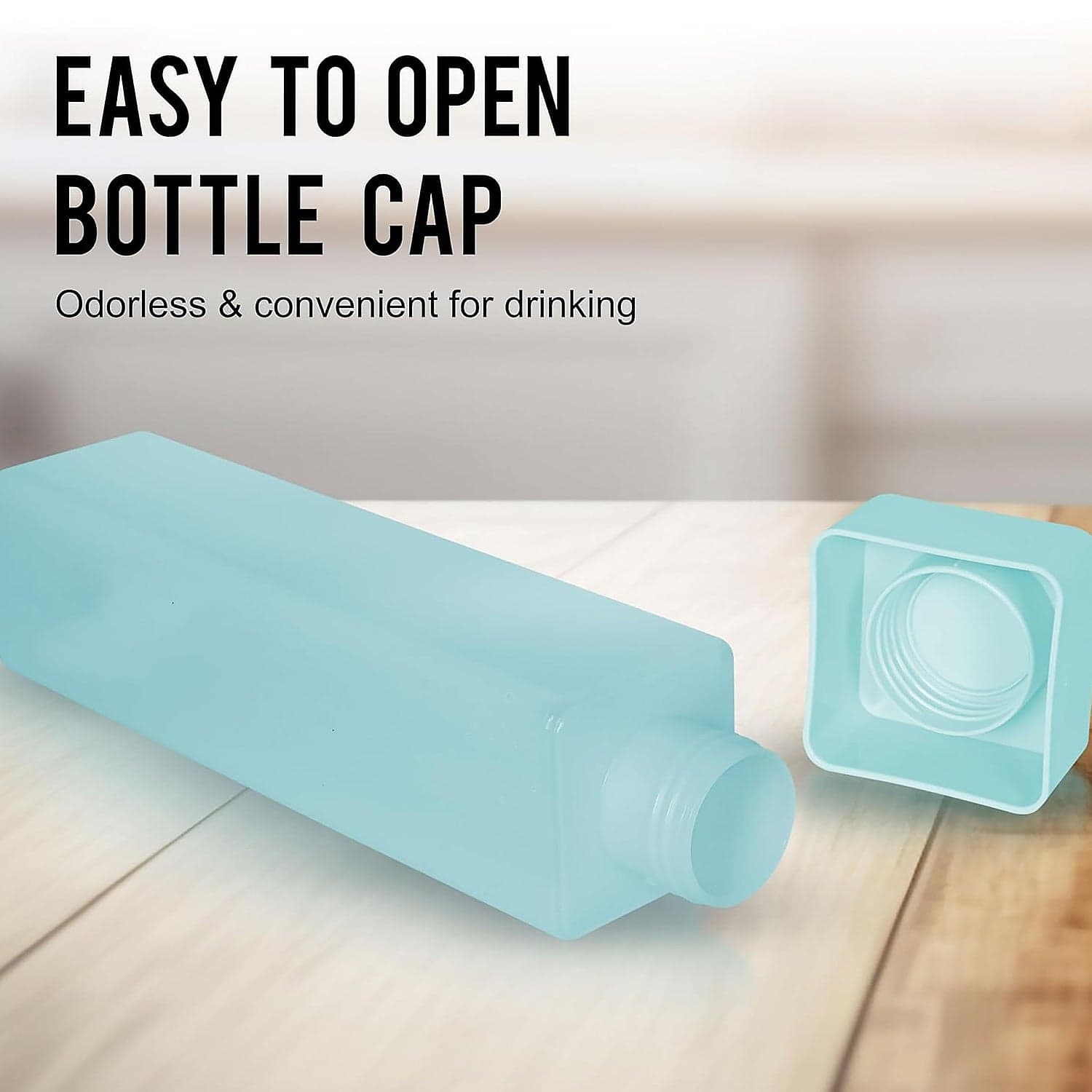 Square Plastic Water Bottle - 1000Ml Leakproof Bpa-Free Container For Office thumbnail 4