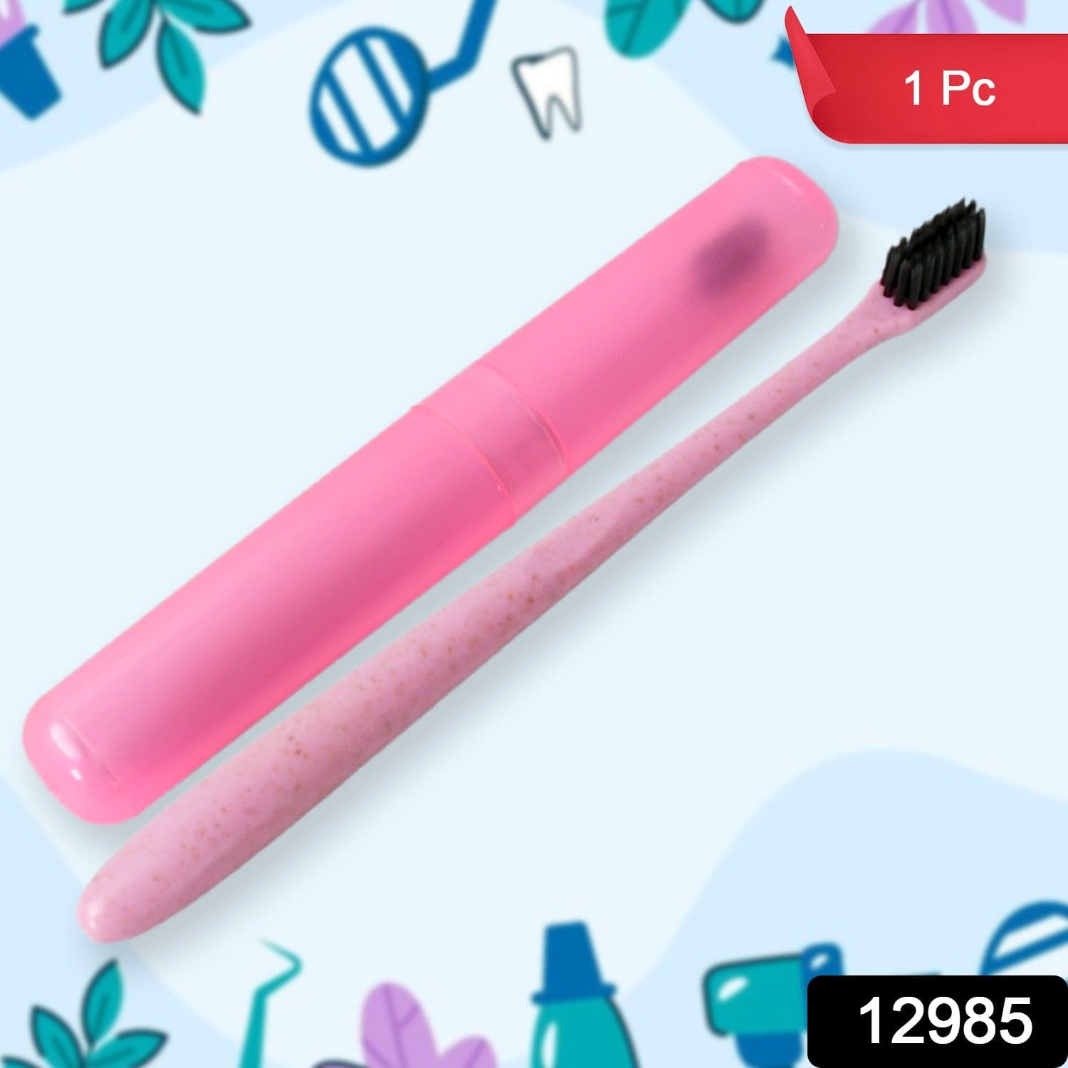 Soft Toothbrush With Toothbrush Cover Cleaner Scraper For Men And Women thumbnail 2