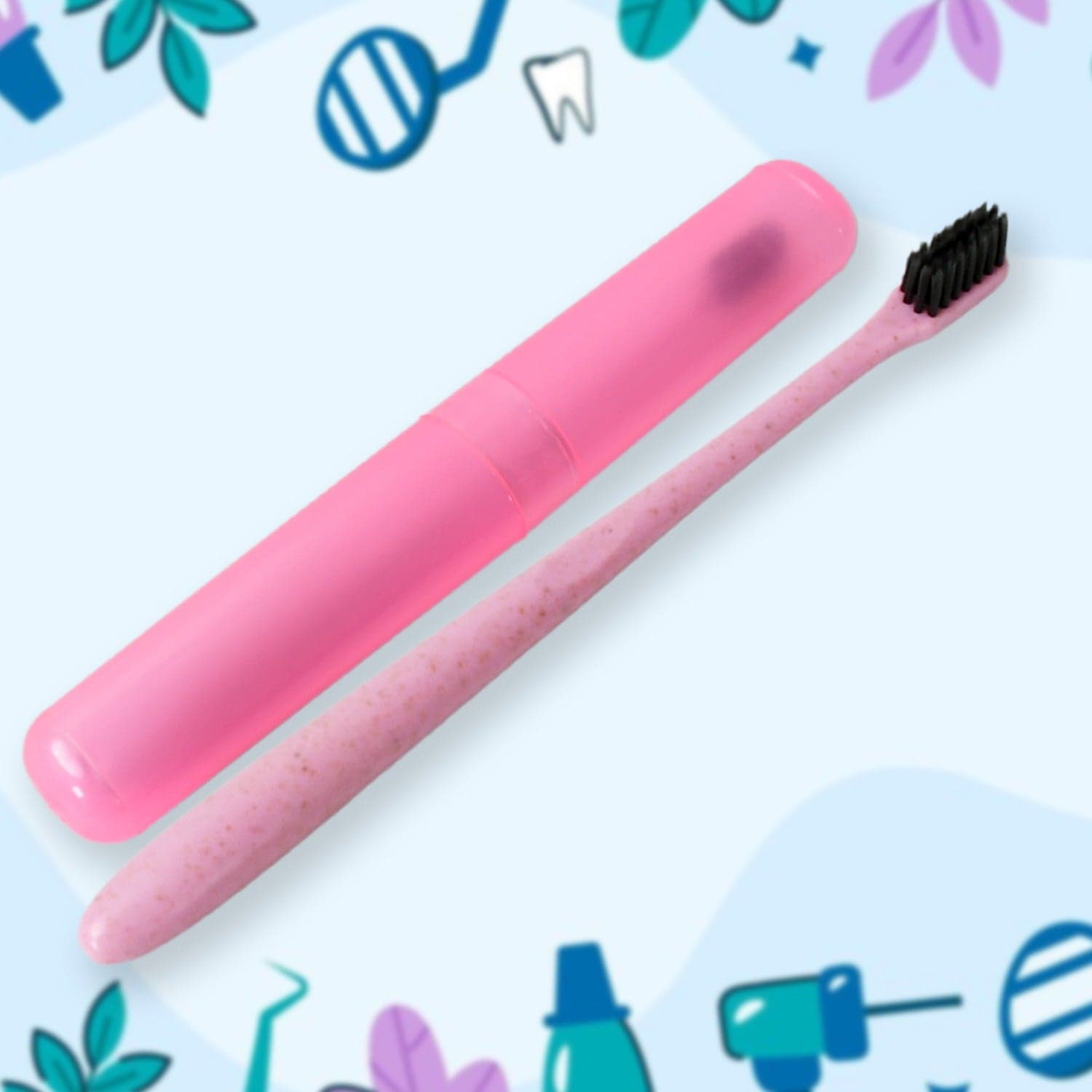 Soft Toothbrush With Toothbrush Cover Cleaner Scraper For Men And Women thumbnail 3