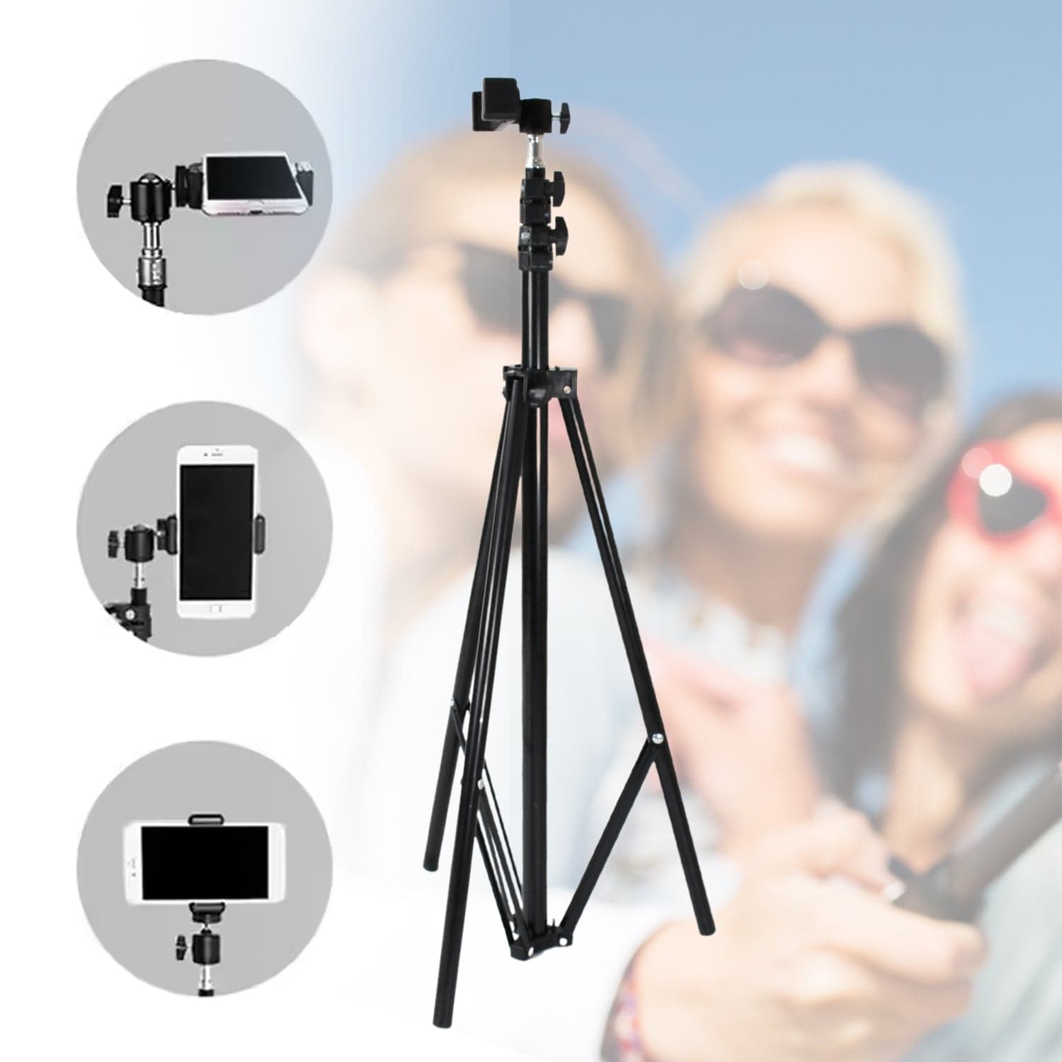 Professional Tripod for DSLR Photography (Max Height 178cm, Multi-Head, Folding) thumbnail 6