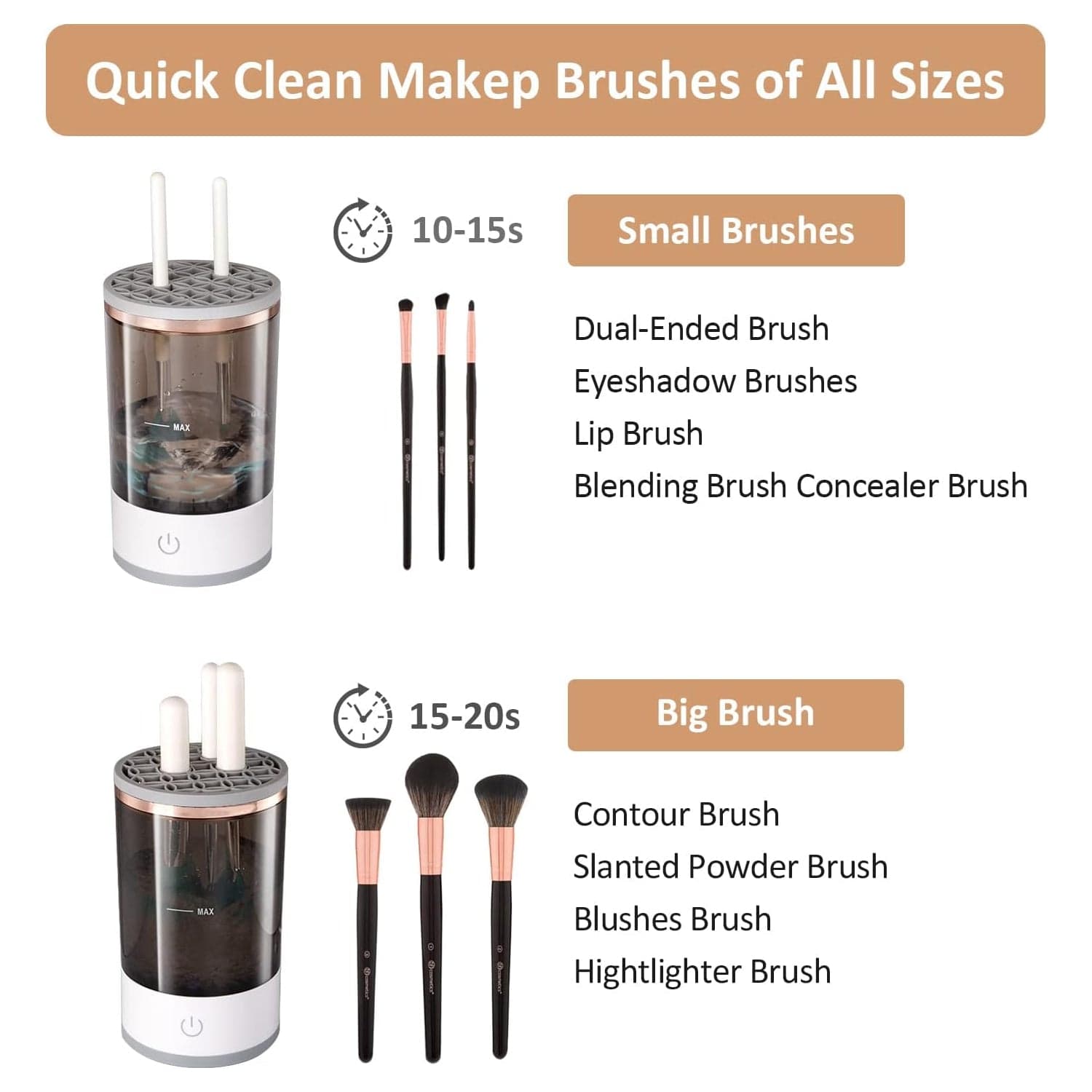 Automatic Makeup Brush Cleaner Fast Electric Brush Cleaner Hand Free Machine Super Clean Brush Washer & Brushes Organizer Tool (1 Pc) thumbnail 7