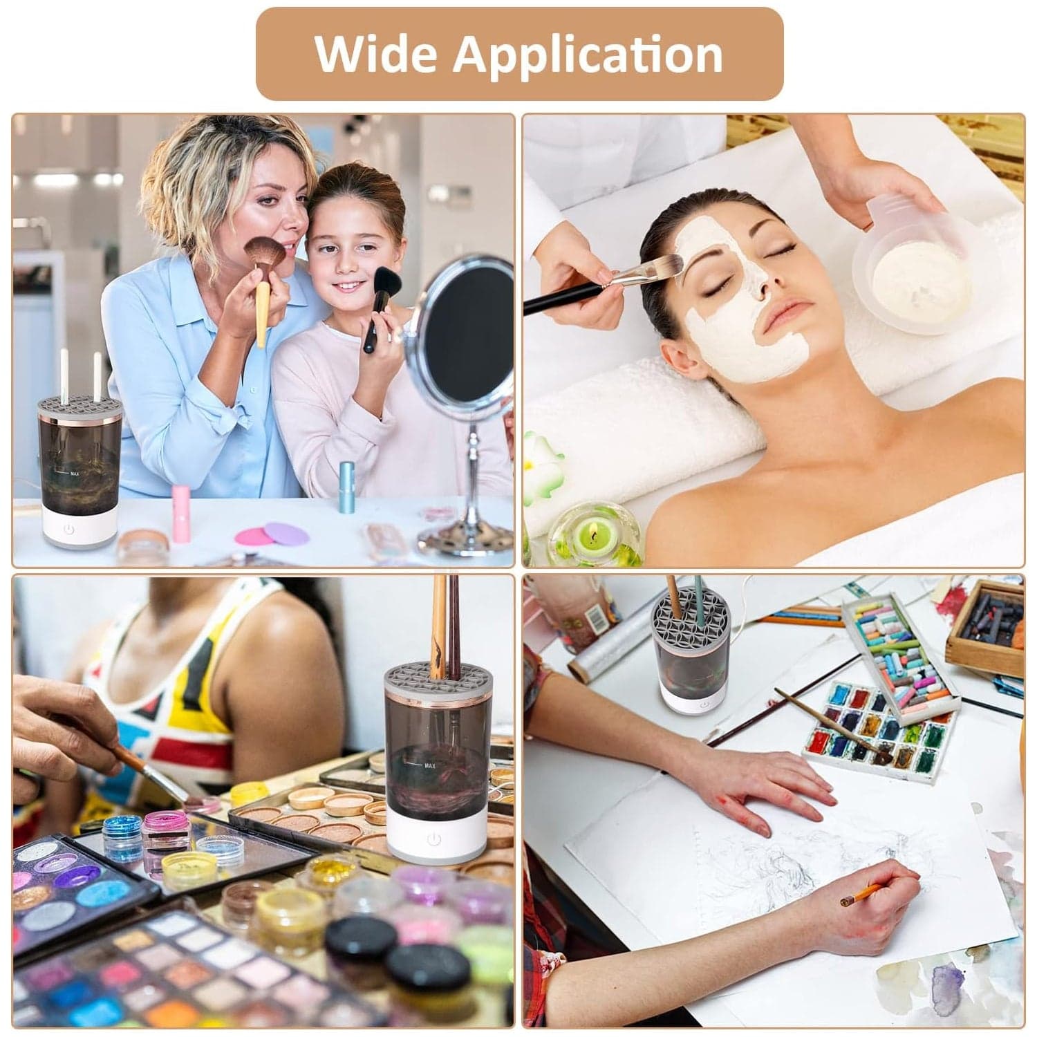 Automatic Makeup Brush Cleaner Fast Electric Brush Cleaner Hand Free Machine Super Clean Brush Washer & Brushes Organizer Tool (1 Pc) thumbnail 8
