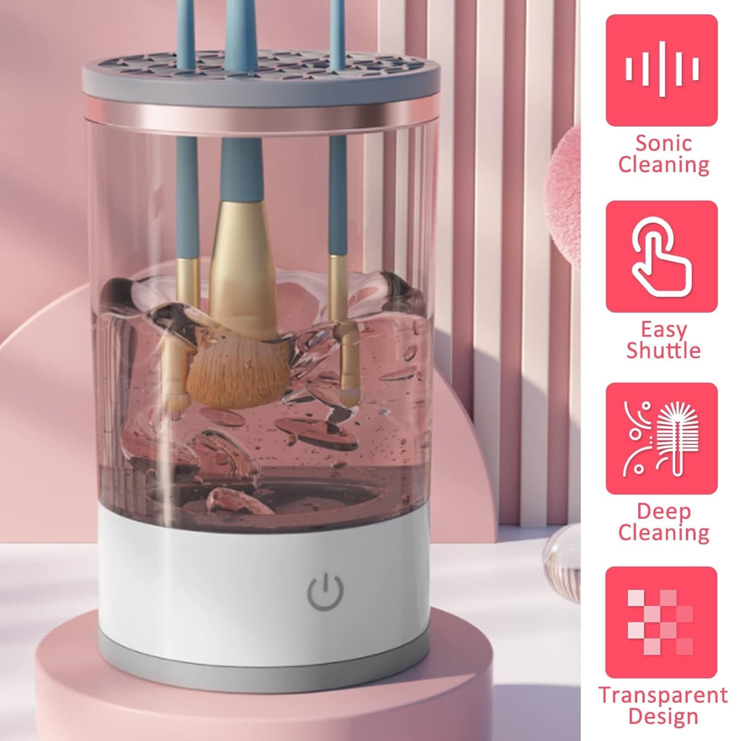 Automatic Makeup Brush Cleaner Fast Electric Brush Cleaner Hand Free Machine Super Clean Brush Washer & Brushes Organizer Tool (1 Pc) thumbnail 9