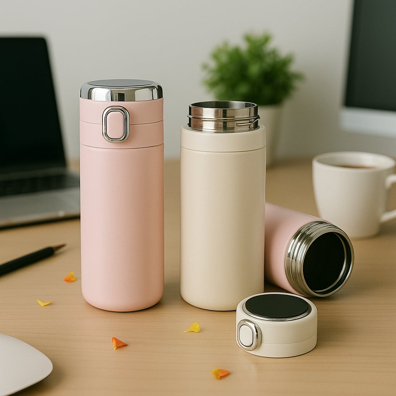 Smart Vacuum Insulated Water Bottle with LED Temperature Display (Mix Color & Design / 320 ML / 1 Pc)) thumbnail 6