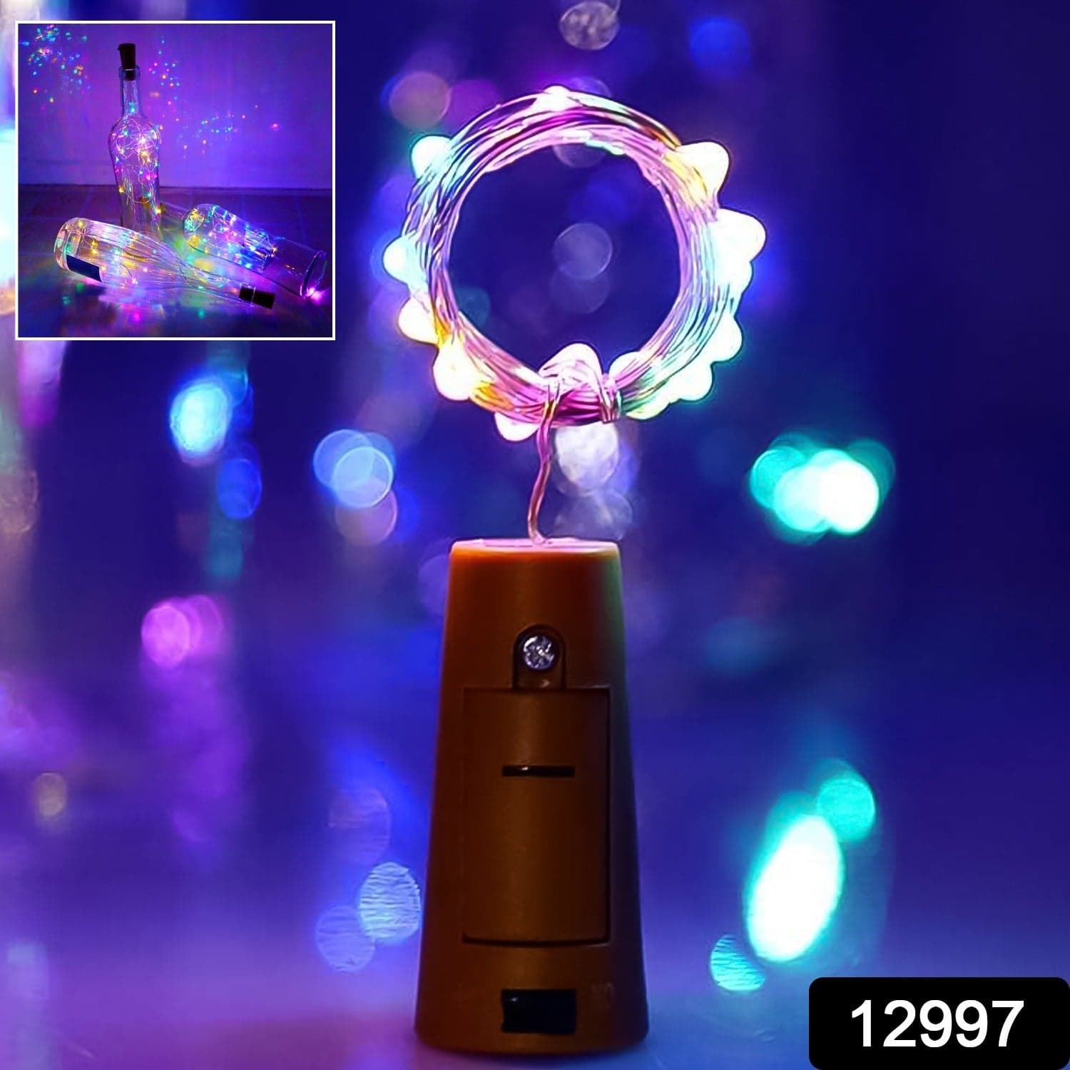 Wine Bottle Cork LED String Light, 2M Cable Multicolor, Battery Operated (1 Pc) thumbnail 2