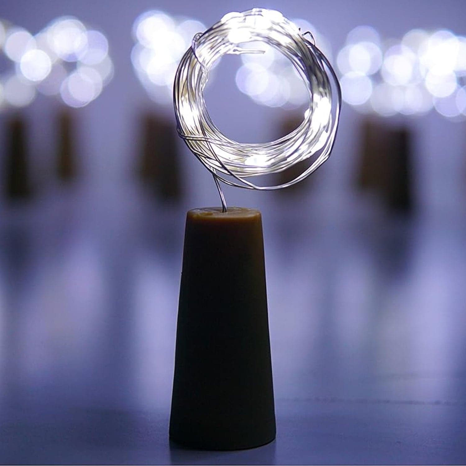 Wine Bottle Cork String Light | Multi LED / 2M Cable Length Copper Wire Battery Operated (White / 1 Pc) thumbnail 4