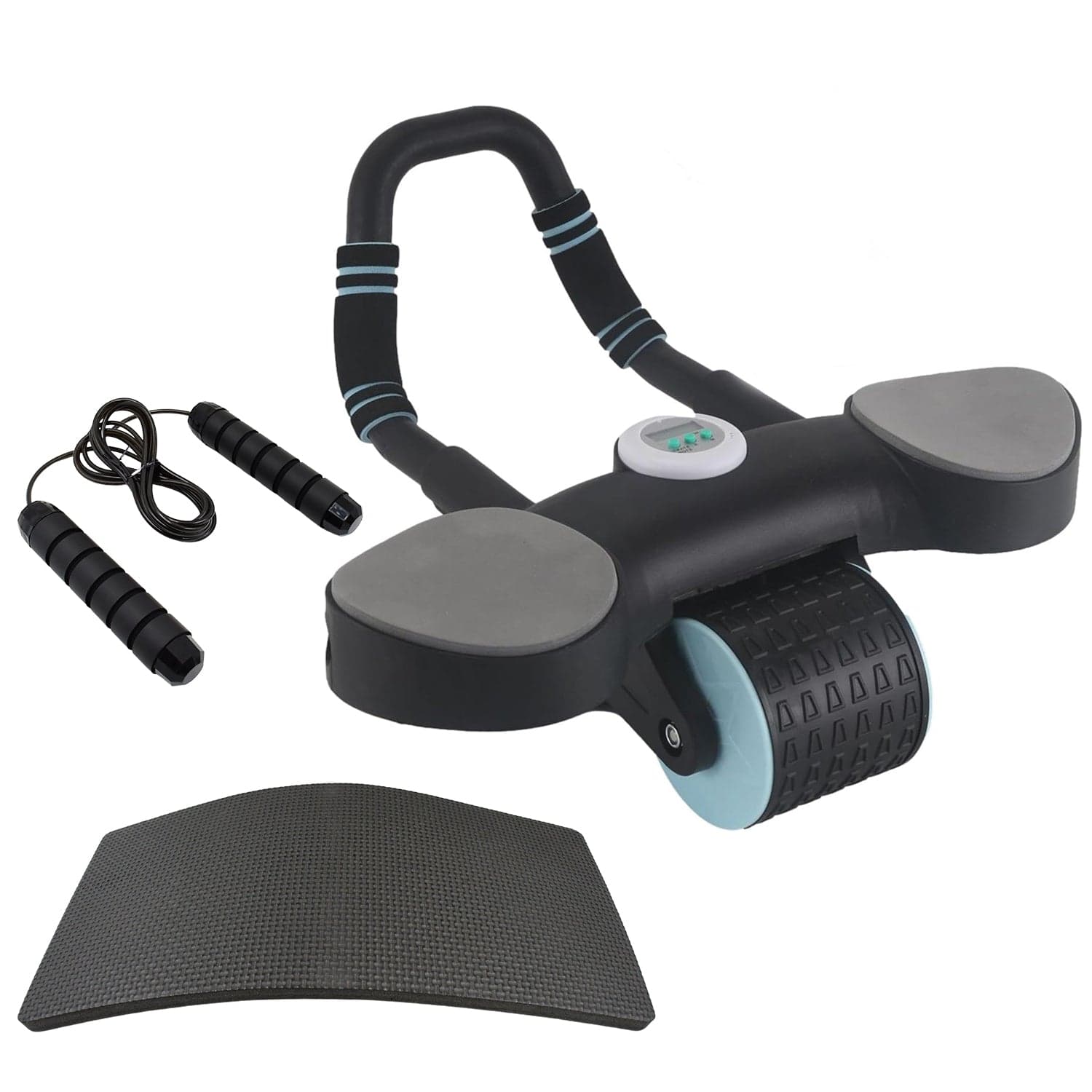 Abdominal Wheel Roller Widened Elbow Support Roller with Timer & Skipping Rope (1 Set) thumbnail 4