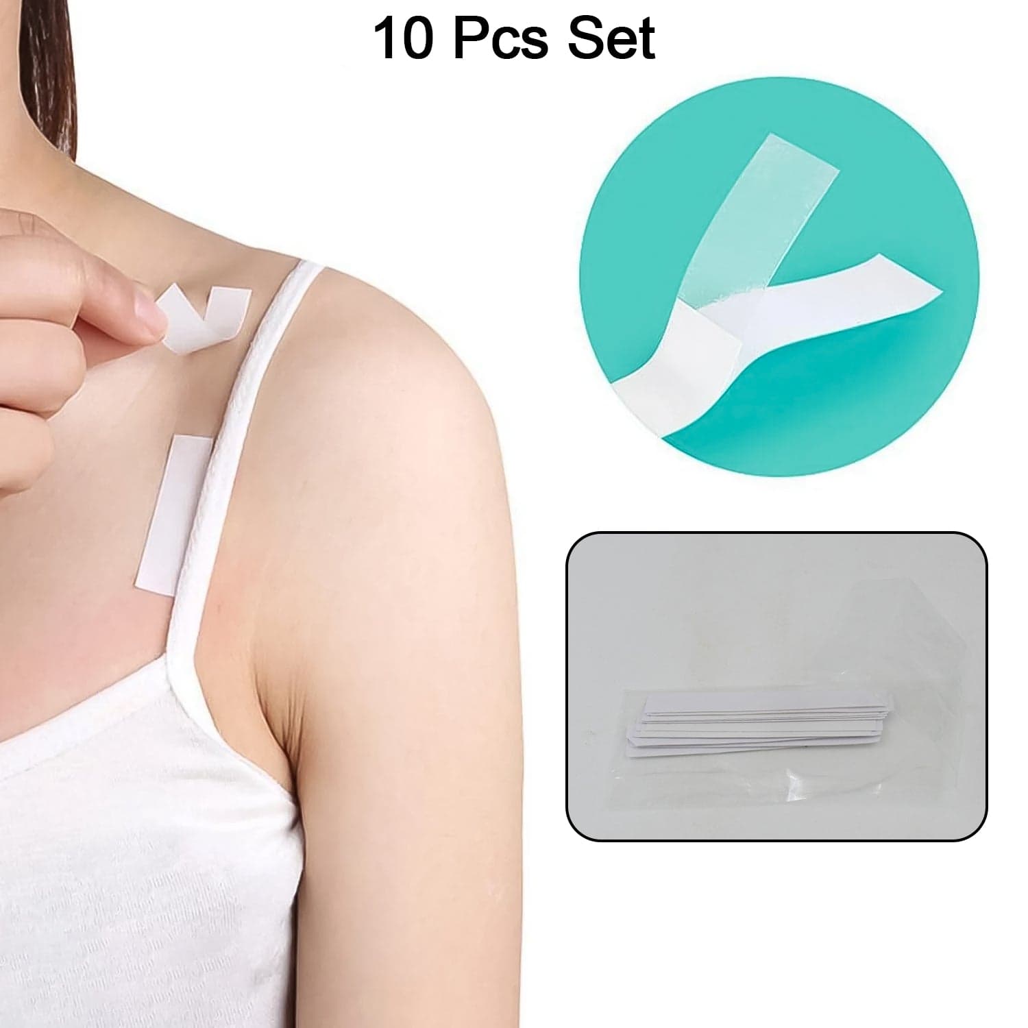 Waterproof Anti-Skid Transparent Medical Tape for Lingerie (10 Pcs Set) thumbnail 3