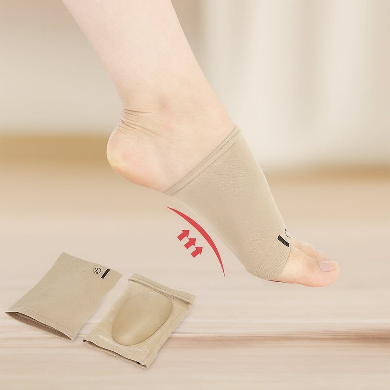 Foot Arch Support For Men & Women | Medial Arch Support For Flat Feet Correction Sleeve With Cushion | Plantar Fasciitis Leg Foot Pain Relief Product | Foot Care For Orthopedic Shoes Slippers thumbnail 1