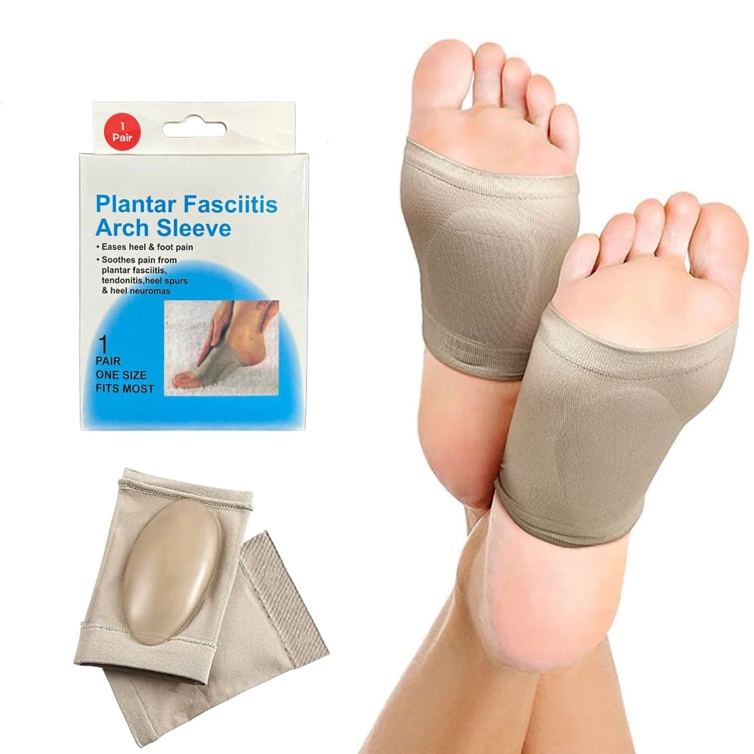 Foot Arch Support For Men & Women | Medial Arch Support For Flat Feet Correction Sleeve With Cushion | Plantar Fasciitis Leg Foot Pain Relief Product | Foot Care For Orthopedic Shoes Slippers thumbnail 2