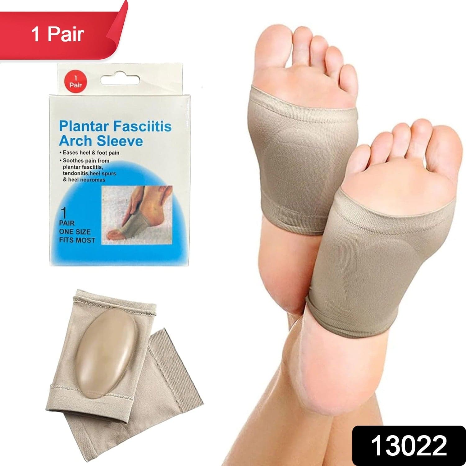 Foot Arch Support For Men & Women | Medial Arch Support For Flat Feet Correction Sleeve With Cushion | Plantar Fasciitis Leg Foot Pain Relief Product | Foot Care For Orthopedic Shoes Slippers thumbnail 3