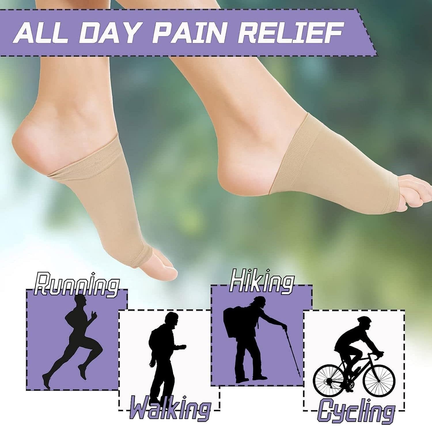 Foot Arch Support For Men & Women | Medial Arch Support For Flat Feet Correction Sleeve With Cushion | Plantar Fasciitis Leg Foot Pain Relief Product | Foot Care For Orthopedic Shoes Slippers thumbnail 4
