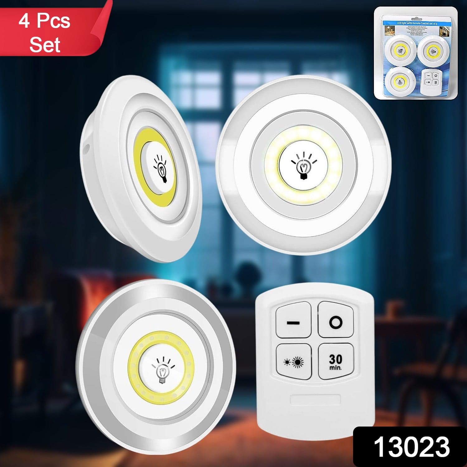 Led Light Under Closet Battery Powered Closet Wall Lamp With Remote Control (Battery Not Included) thumbnail 2