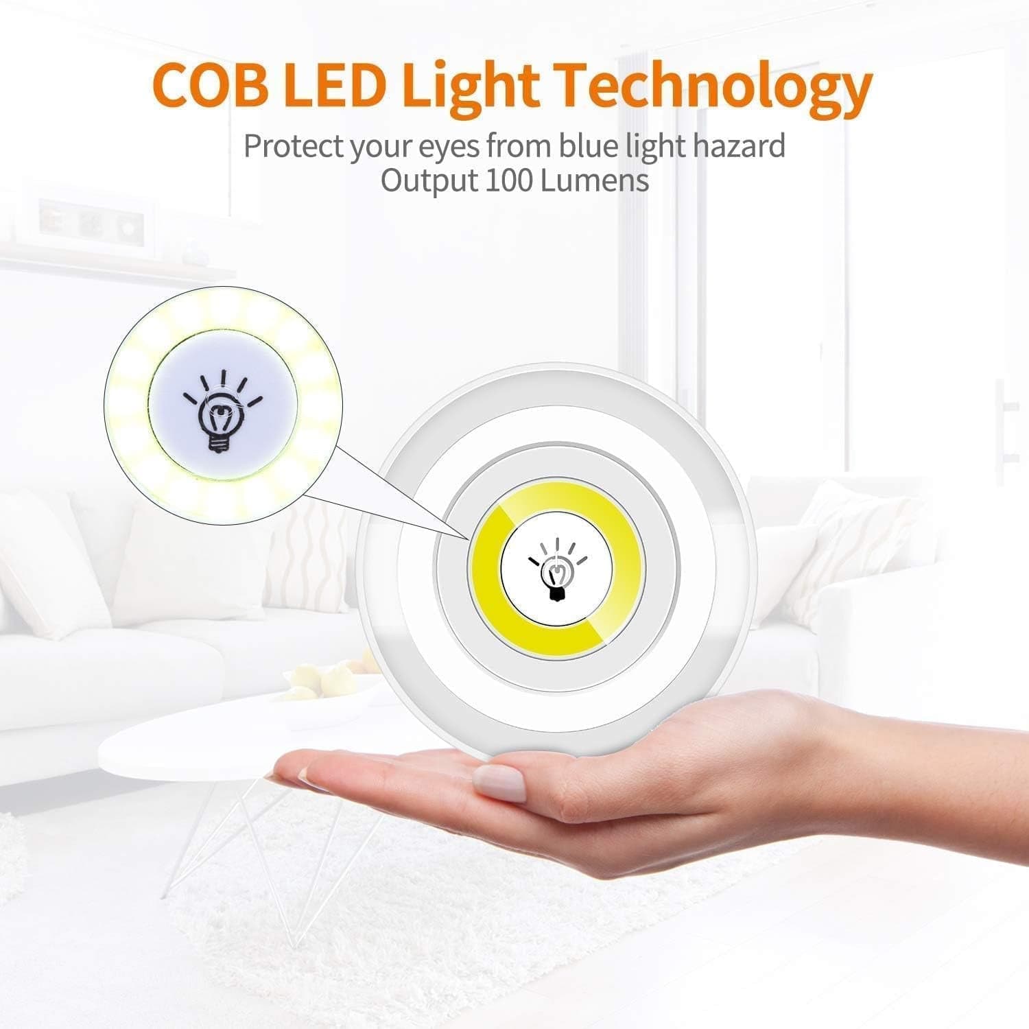 Led Light Under Closet Battery Powered Closet Wall Lamp With Remote Control (Battery Not Included) thumbnail 4