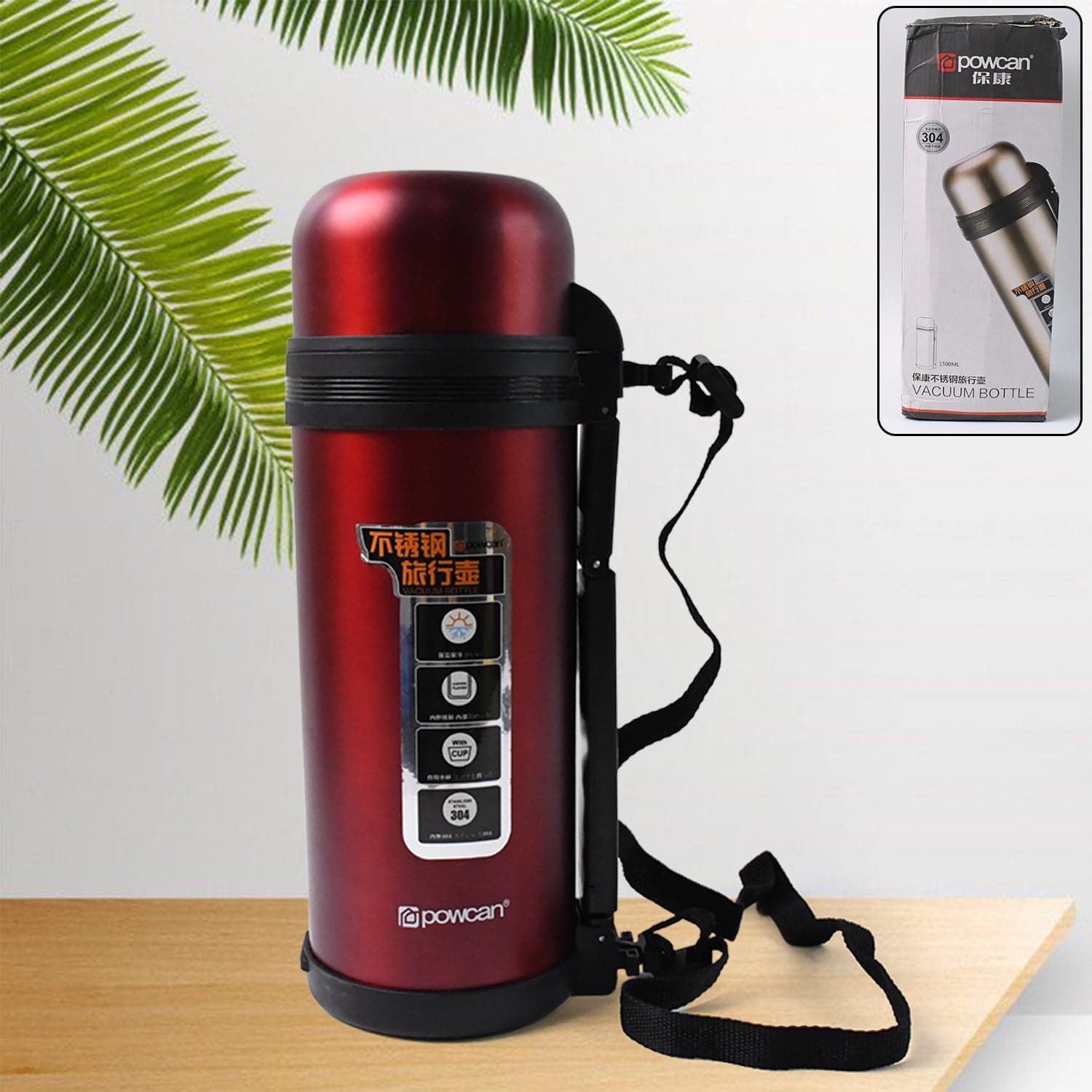 Stainless Steel Water Bottle Vacuum Insulated Thermos Flask Double-Walled Coffee Thermos Flask Leak-Proof Water Bottle For Sports thumbnail 1